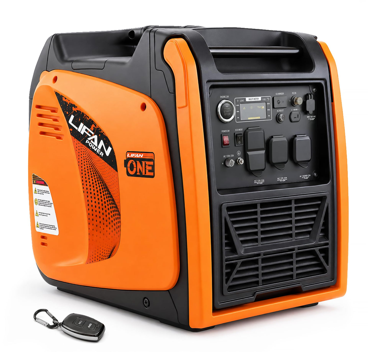 LIFAN LF6800iE 6900W Peak Gas Inverter Generator, Remote Start, 120V/240V 23A Twist Lock Outlet, CO Sensor, 312cc Engine for Home Backup & RV, EPA Certified (Non-CARB/Not for Sale in CA)