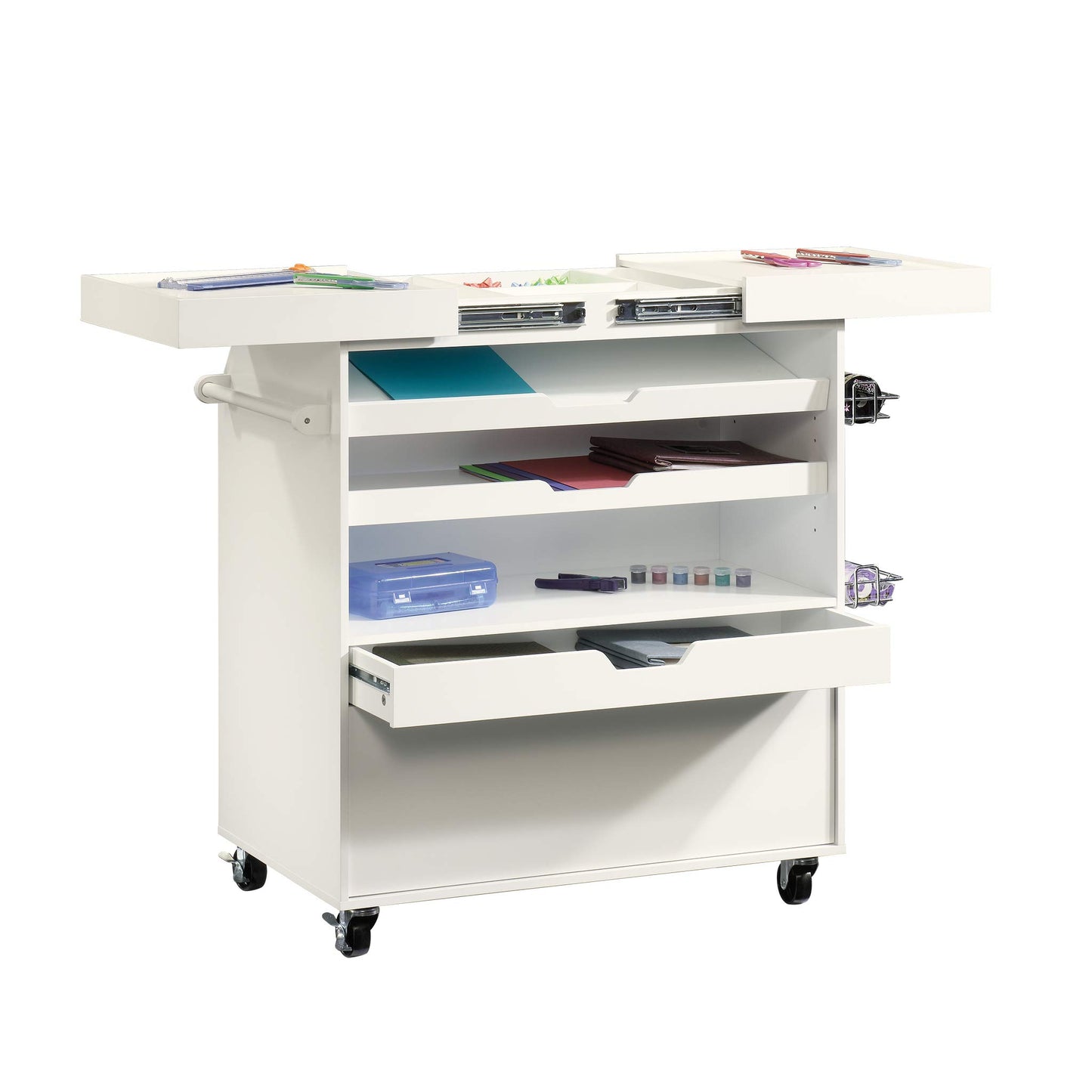 Sauder Craft Pro Series Craft Cart, Soft White finish