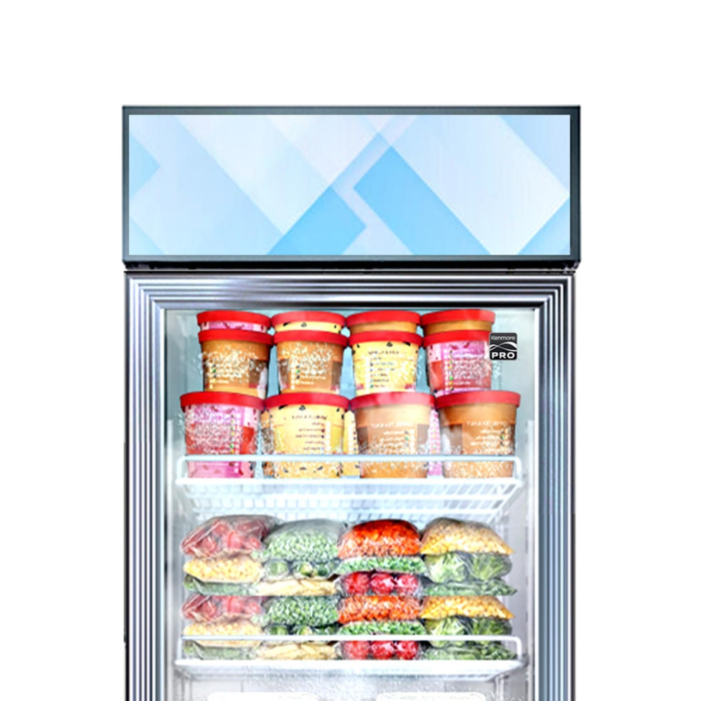 Kenmore Pro 23 Cu. Ft. Swing Glass Door Upright Commercial Display Freezer | 27" W Single-Door Merchandiser | Freestanding Convertible Freezer/Refrigerator | Digital Temperature Display | ETL-Approved