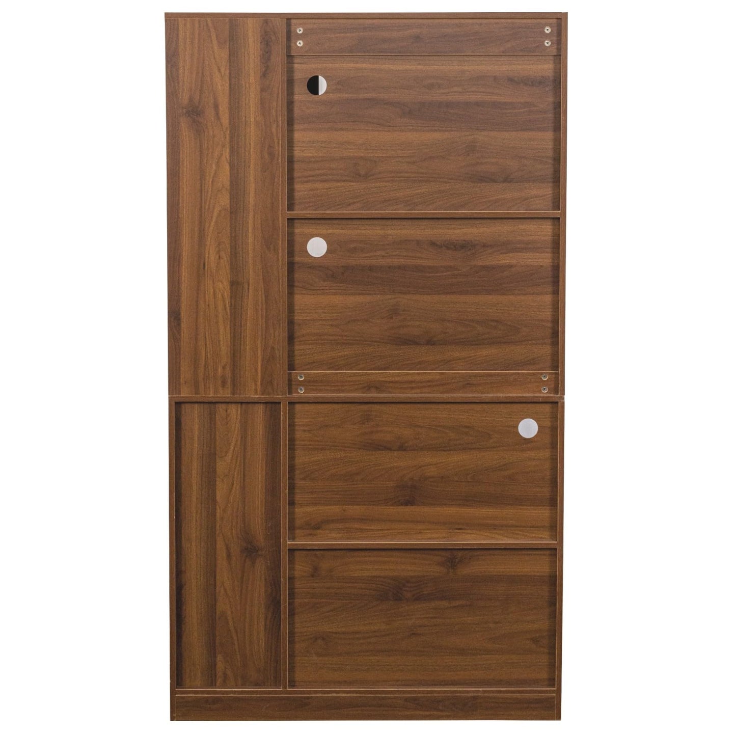 KEIKI 70.87" Tall Kitchen Pantry Storage Cabinet with Pull-Out Shelf, Side Shelves, 2 Drawers, Glass Doors & Microwave Stand, Freestanding Wood Hutch Food Pantries Cupboard for Dining Room