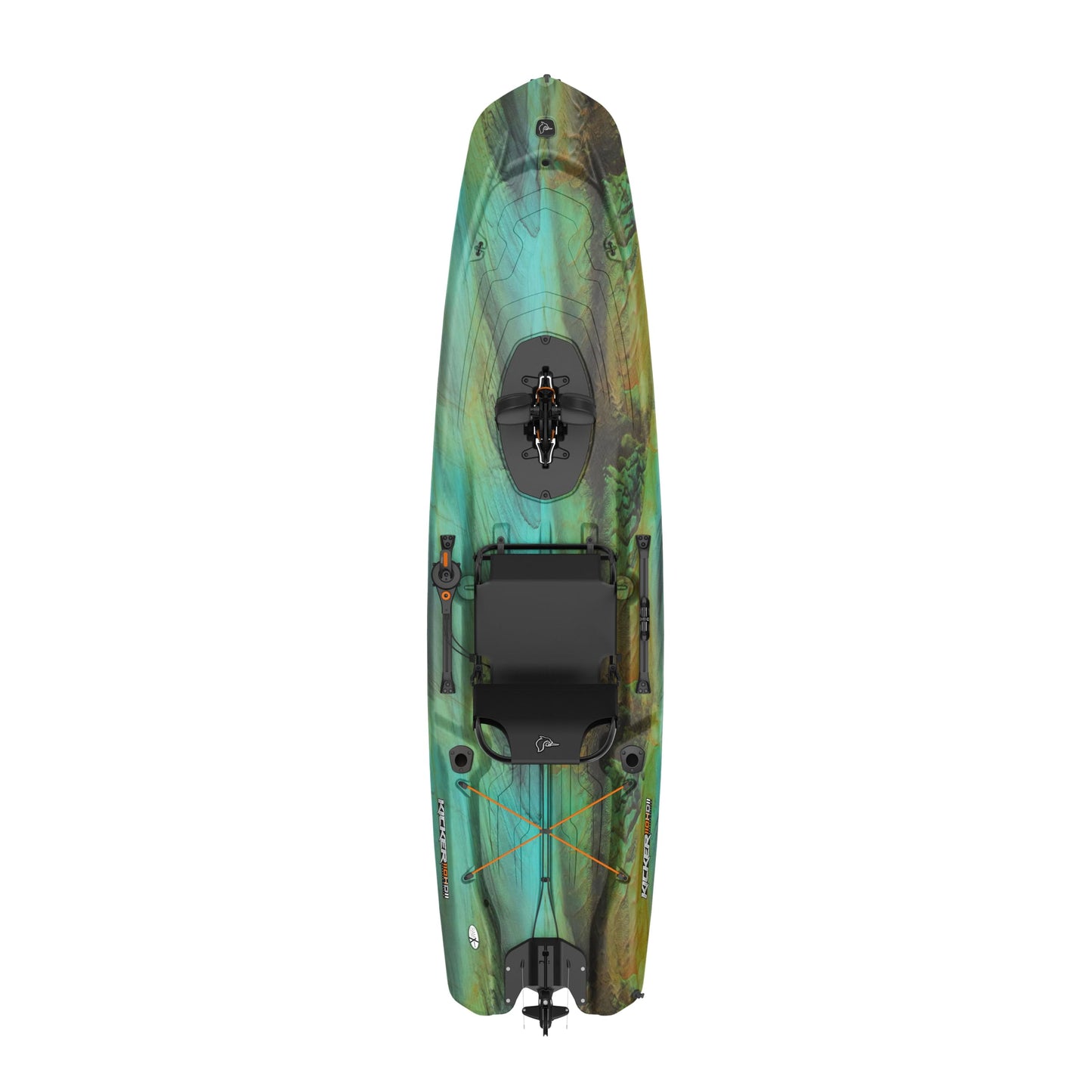 Pelican Catch Kicker 110 HDII - Sit on top Fishing Angler Pedal Kayak - Amazonia - HyDryve II Pedal System - Stable - 11 ft