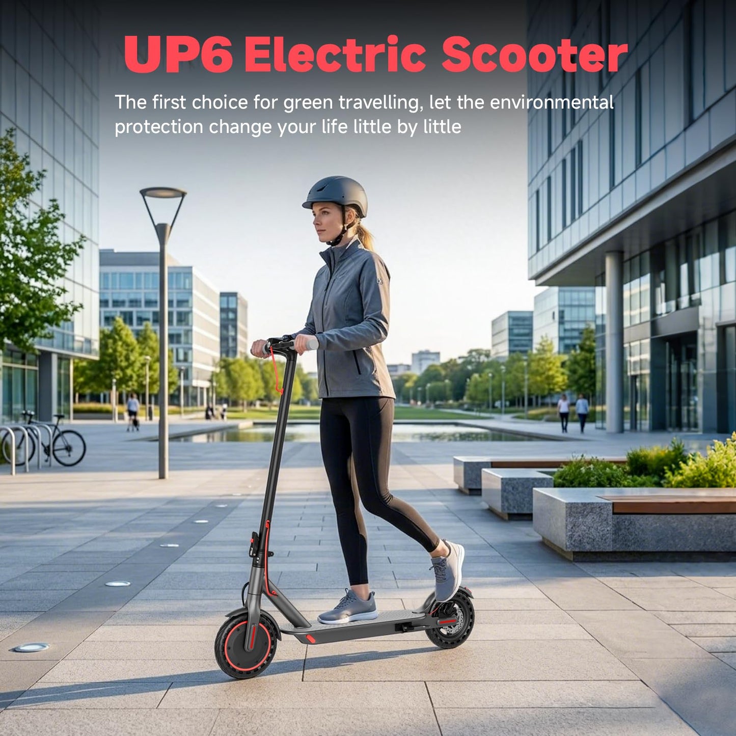 Roinside Scooter for Adults- 8.5" Solid Tires/350W Motor, 19 MPH Digital Display, Up to 21 Miles Long-Range Commuting Folding E-Scooter for Adults with Dual Braking System, App Control