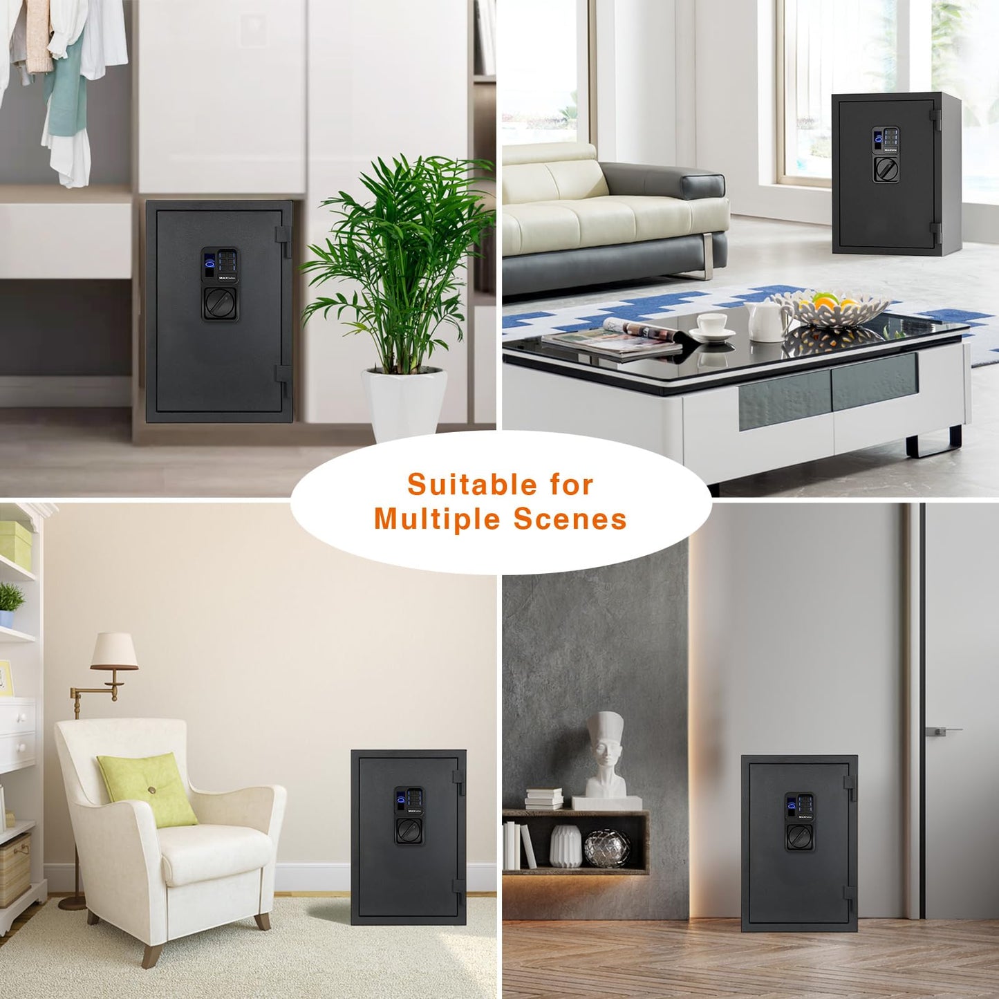 3.5 Cu ft Biometric Fireproof Safe Box, Finger Vein Fire Resistant Security Safe