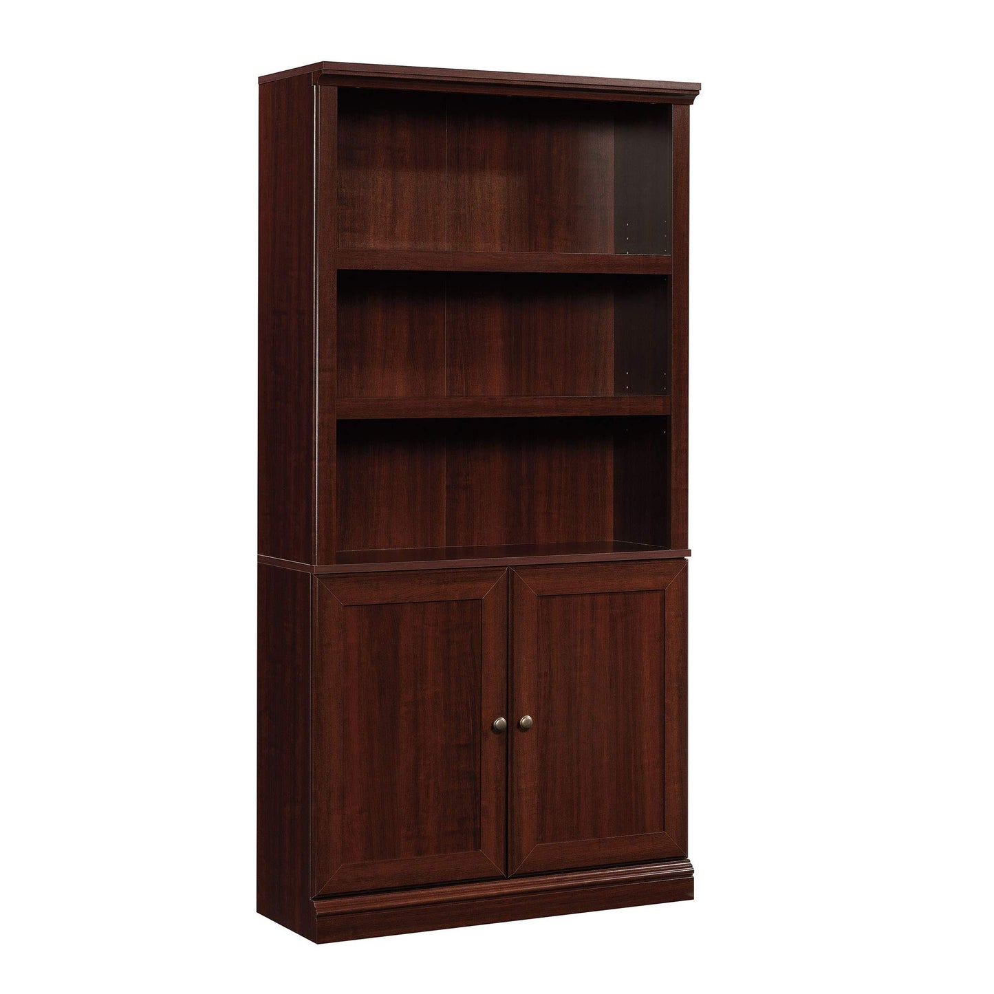 Sauder Miscellaneous Storage 5-Shelf/ Book Shelf 2-Door Bookcase, Select Cherry finish