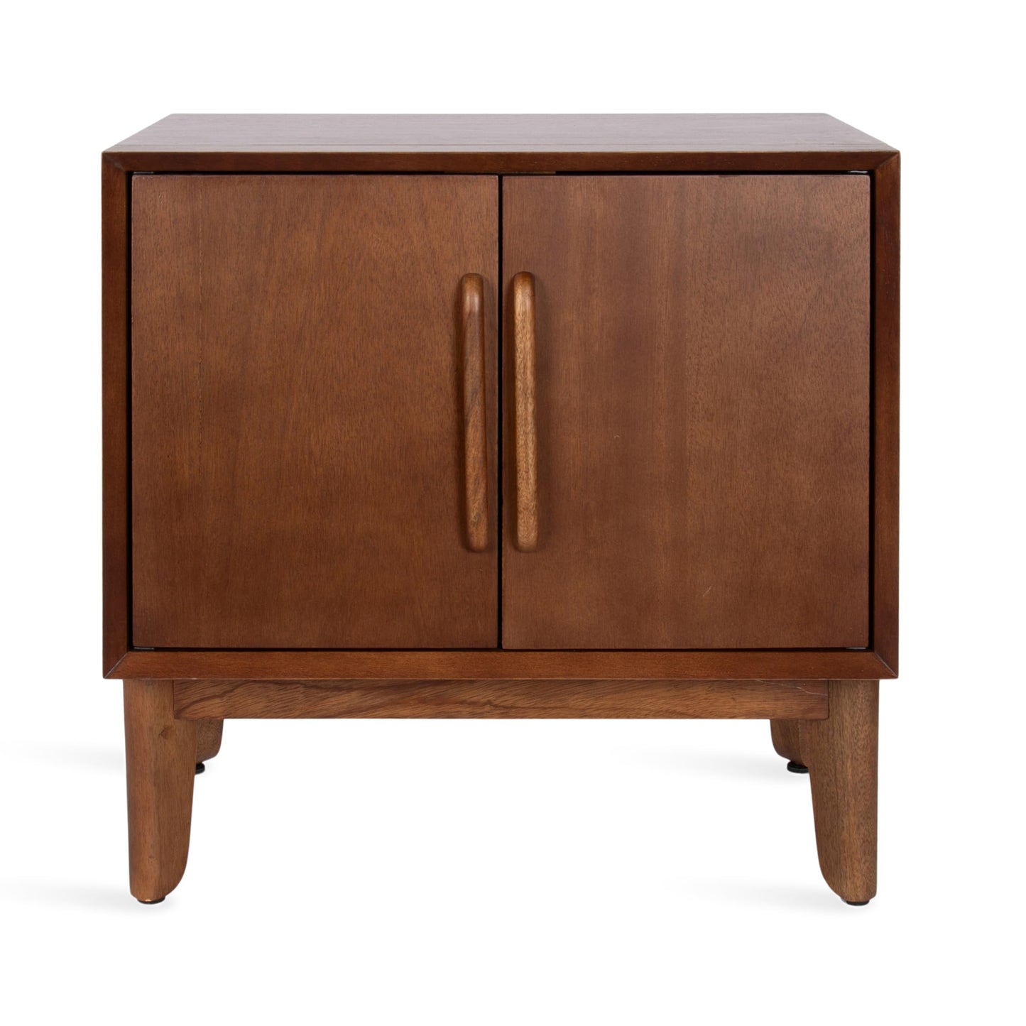Kate and Laurel McCutcheon Modern Mango Wood Side Table with Storage Cabinet, 22 x 14 x 22, Walnut Brown, Transitional Wooden End Table for Use as Bedroom Nightstand or Entryway Decor Accent