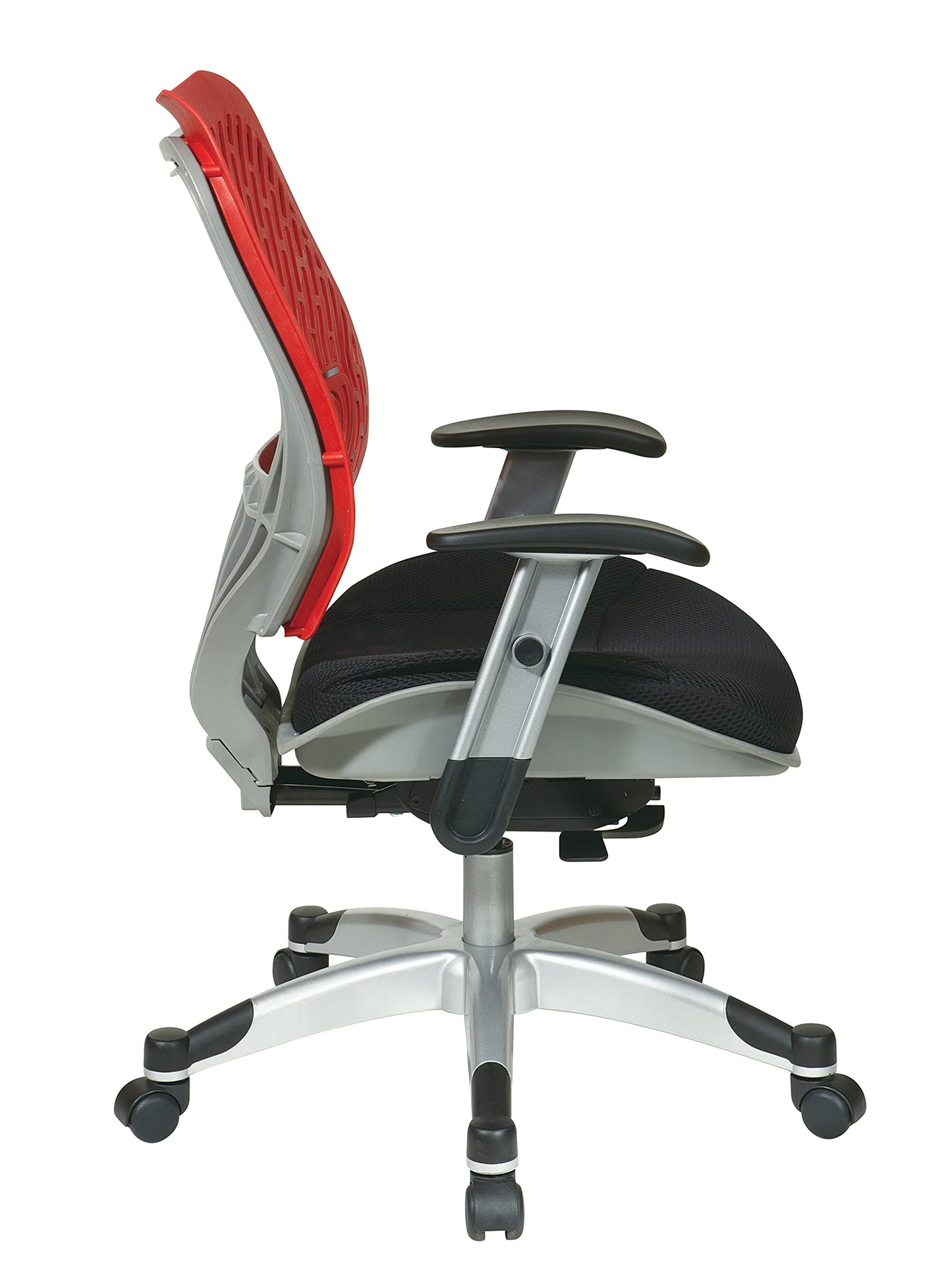 Space Seating 86 REVV Series Self-Adjusting SpaceFlex Back Office Desk Chair with Lumbar Support and Padded Mesh Seat, Cosmo Red and Raven