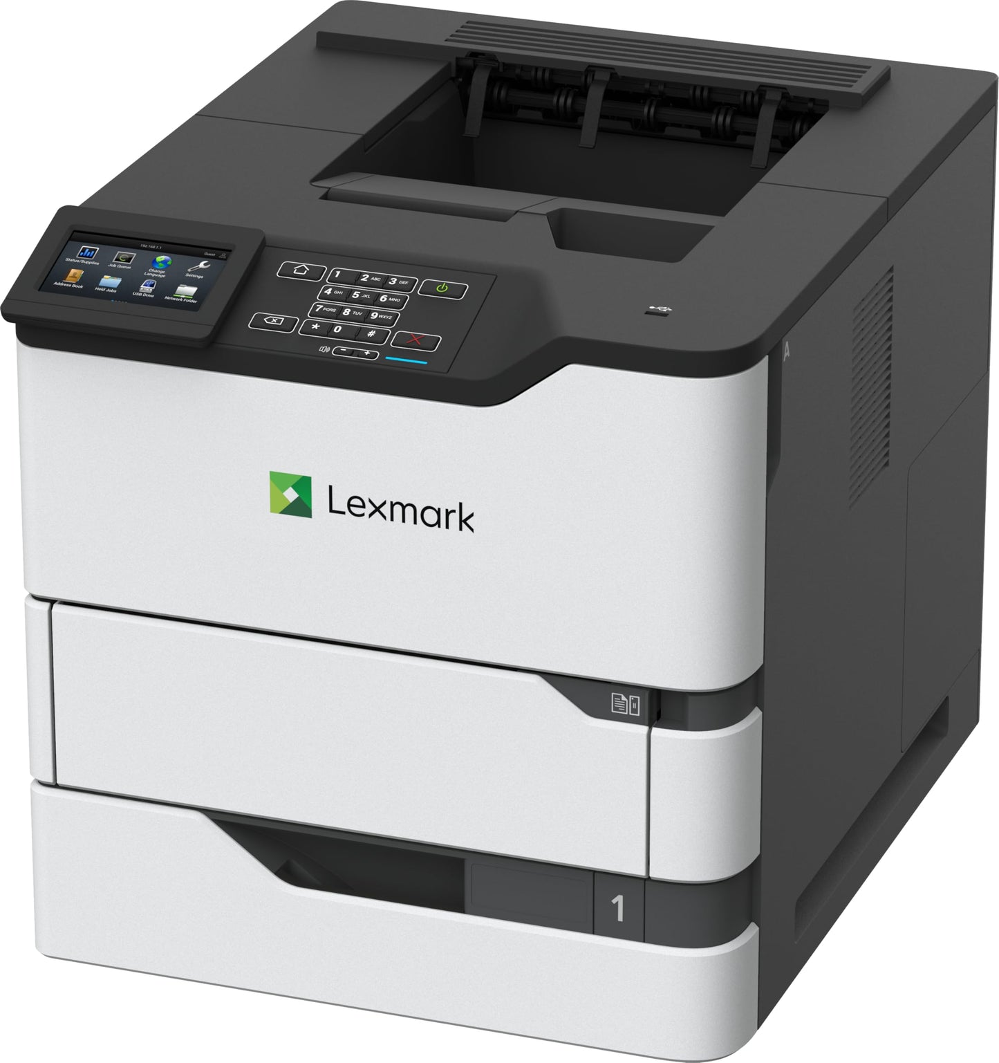 Lexmark MS826de Integrated Duplex, Monochrome Laser Printer, Monthly Page Volume: 5000-100000 Pages, 4.3-inch Color Touch Screen, 550-Sheet Output Bin, Print Speed: Up to 70 ppm(50G0310)