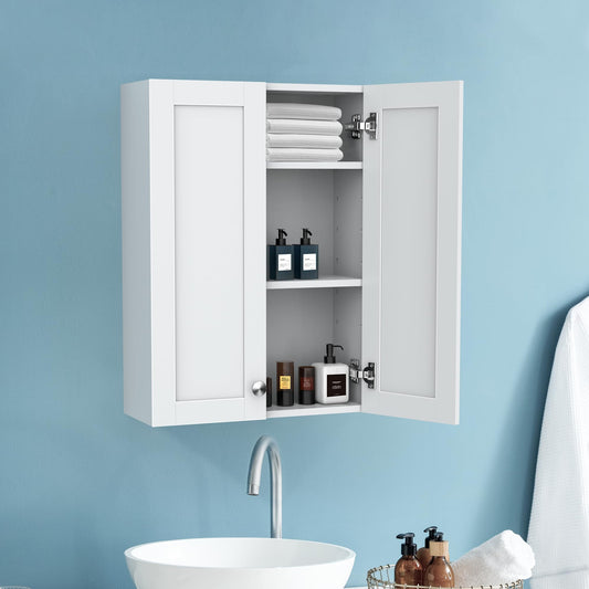 BYAOLVCY Bathroom Cabinet Wall Mounted Over Toilet Storage Cabinet 20x28 inch White Medicine Cabinets for Wall Mount Space Saver Bathroom Storage Cabinet with 2 Adjustable Shelves & 2 Doors