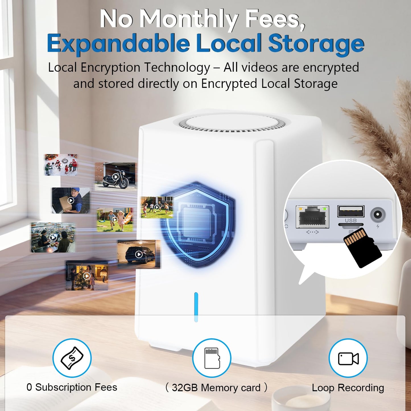 4K Security Cameras Wireless Outdoor with local storage Base,No Subscription Required,Solar-Powered,Home Security Cameras System with 360° Pan&Tilt,Auto Tracking,5G & 2.4G Router Compatible,2 cam kit