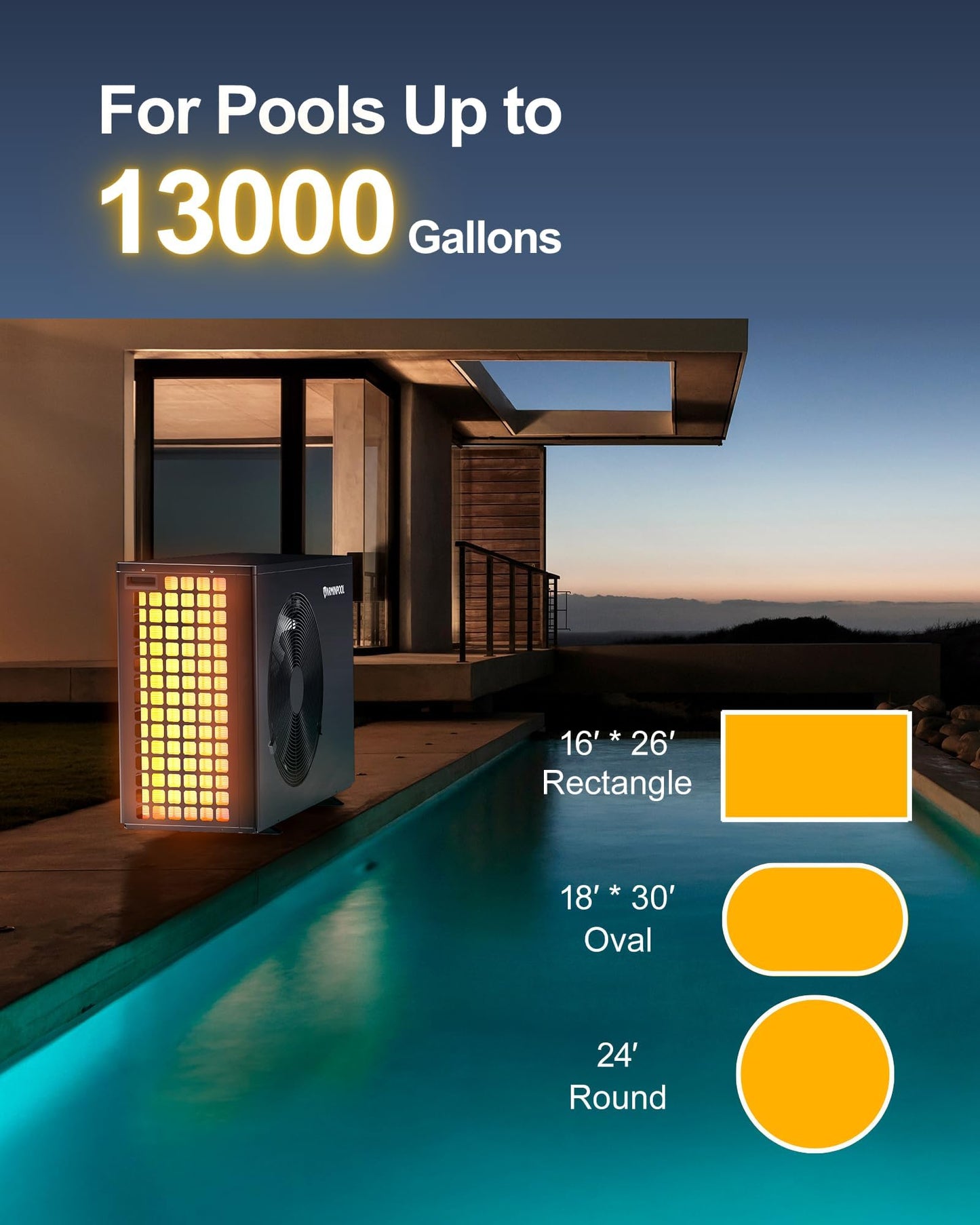 VARMINPOOL 40000BTU Smart Electric Pool Heater for In and Above Ground Pool up to 12,000 Gals, Pool Heat Pump with Schedule Function and Control via APP, Titanium Heat Exchanger, 240V