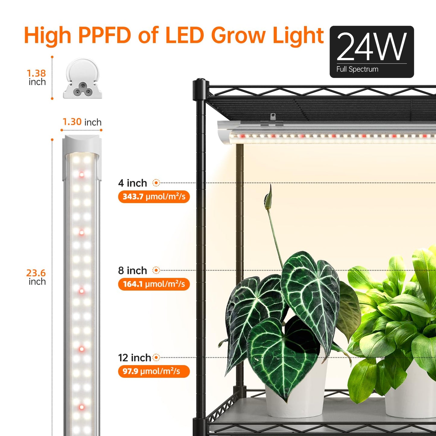Bstrip Indoor Greenhouse with Grow Light, Large Plant Shelf with 8 Pack T8 Full Spectrum Plant Lights and Cover, mini Greenhouse for Indoor Plant, Seed Starting (58" L x 13.8" W x 59" H)