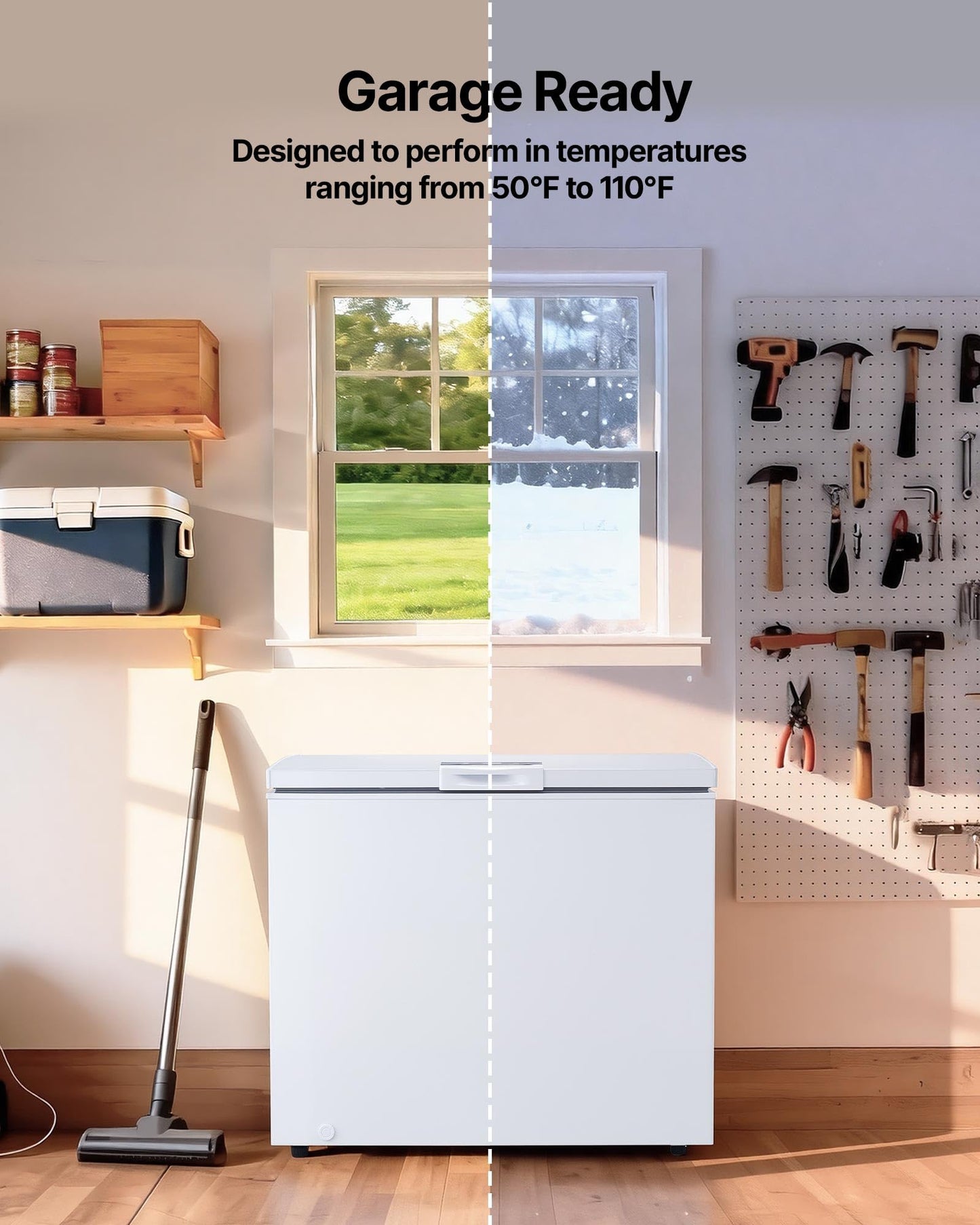 VEVOR Chest Freezer, 6.7 Cu.ft Compact Deep Freezer, Free Standing Top Open Door Chest Freezers with 2 Removable Baskets & Adjustable Thermostat - Energy Saving, Low Noise & Garage Ready, White