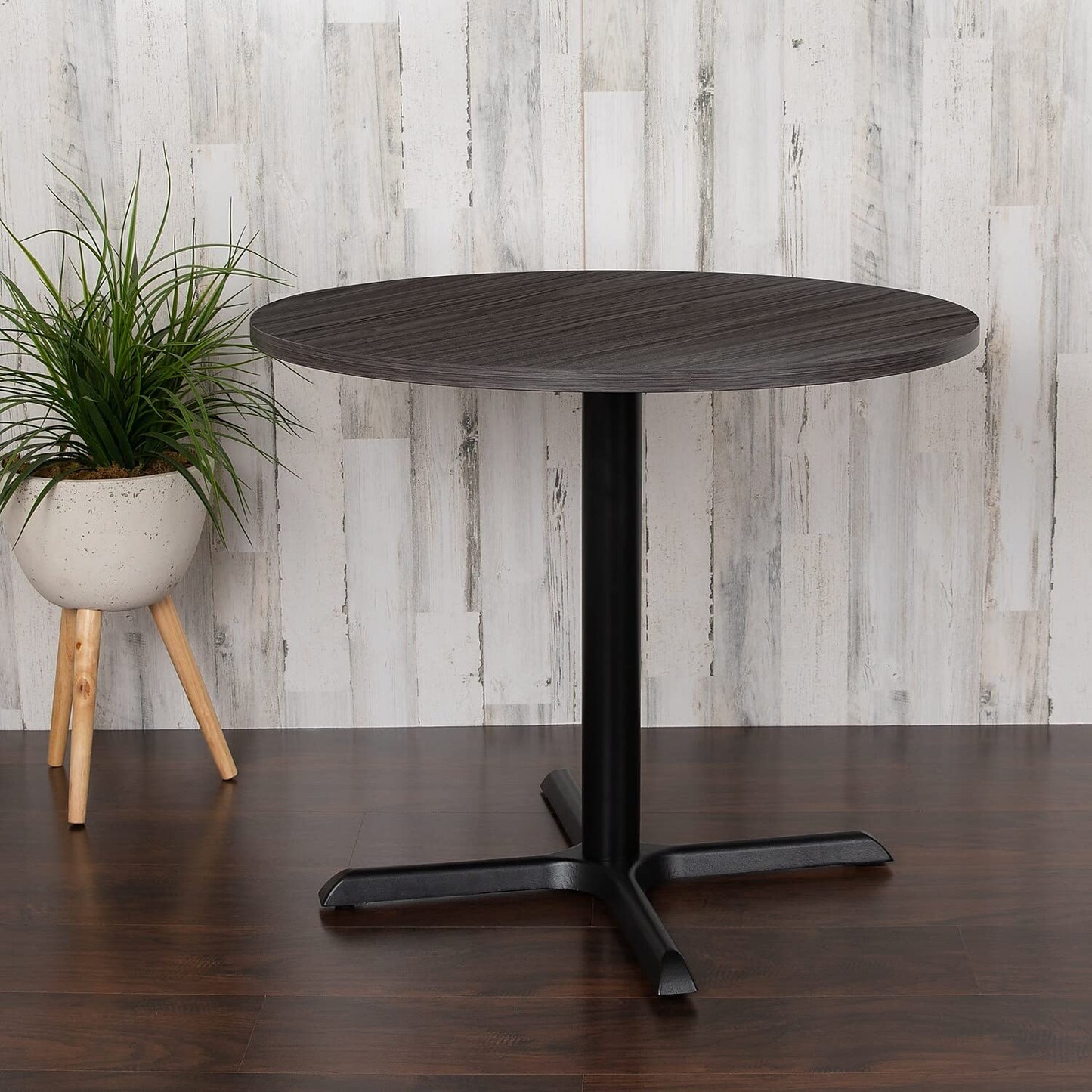 Flash Furniture Chapman 36" Round Multipurpose Conference Table, Business Meeting Table for Office and Conference Rooms, Rustic Gray