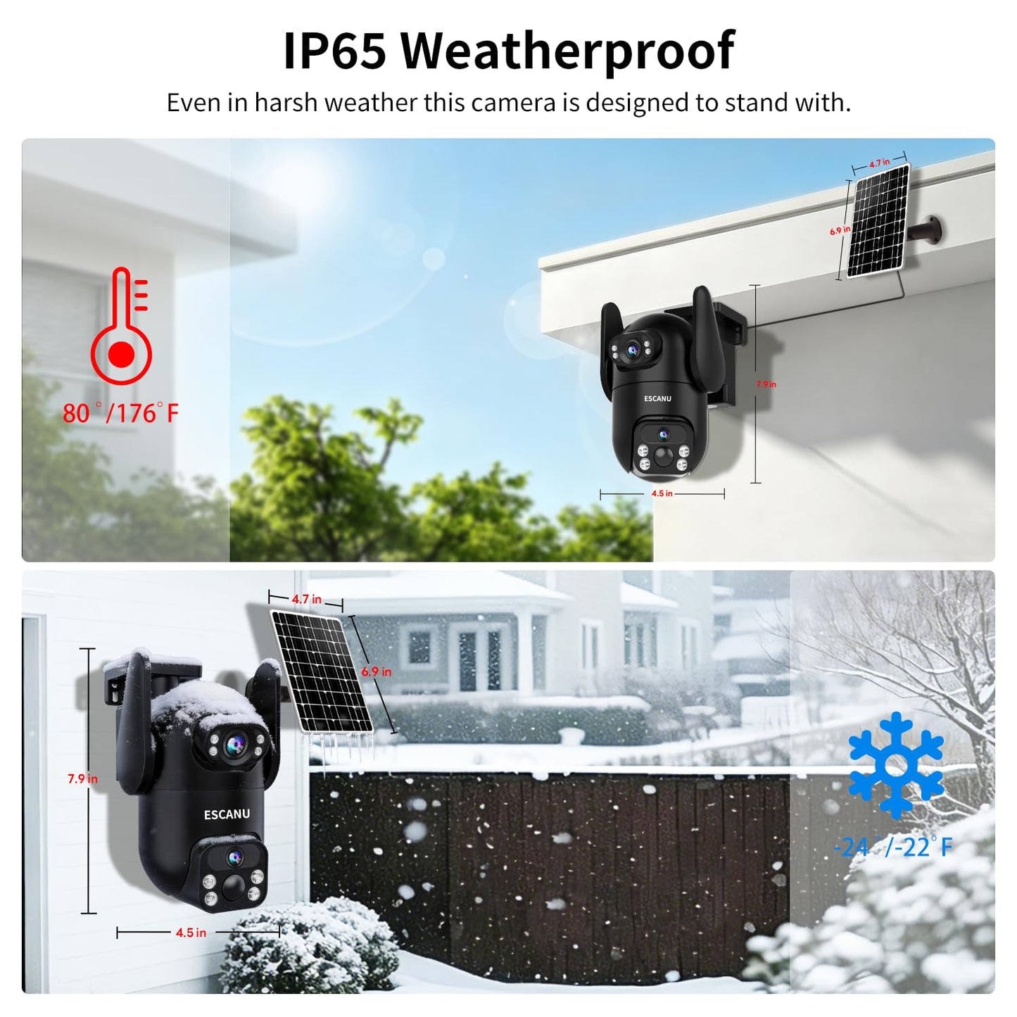 Wireless Home Security Cameras System,Solar Power PTZ Outdoor Cameras,Motion Detection,Night Vision,Water-Proof,2-Way Audio,No Subscription Fee,Cloud/SD Card Storage