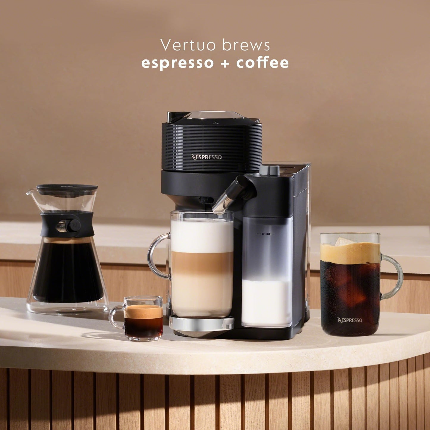 Nespresso Vertuo Lattissima Coffee and Espresso Maker by De'Longhi, Matte Black & Glossy