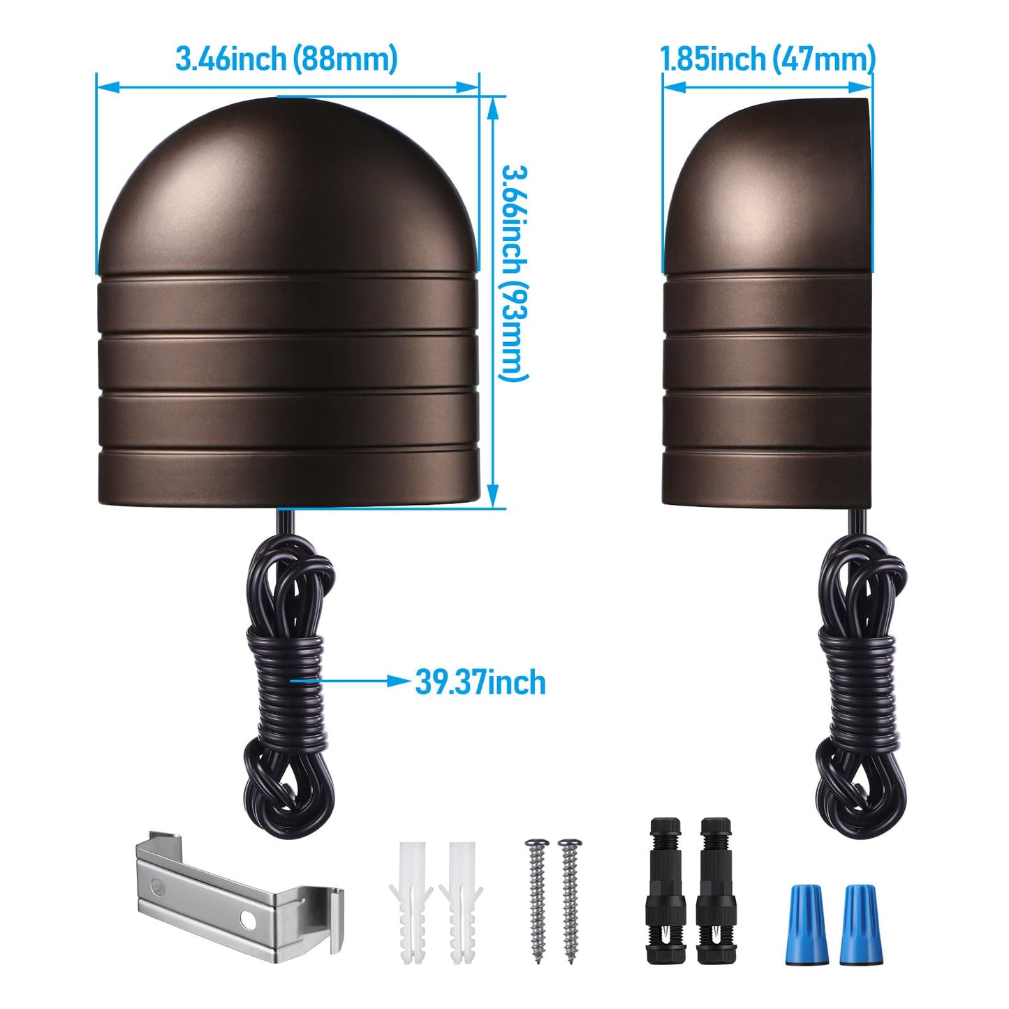 LEONLITE Low Voltage LED Deck Lights, 250LM, CRI90, 12-Pack, Oil-Rubbed Bronze, Model 93082, 3000K, ETL Certified