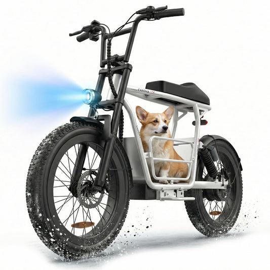 Caroma Electric Scooter with Seat for Adults, 1000W Peak Motor, 25Miles Range & 20Mph, Multiple Suspension, Electric Motorcycle Mini Bike with Basket for Pet s& Cargo, UL 2272 Certified