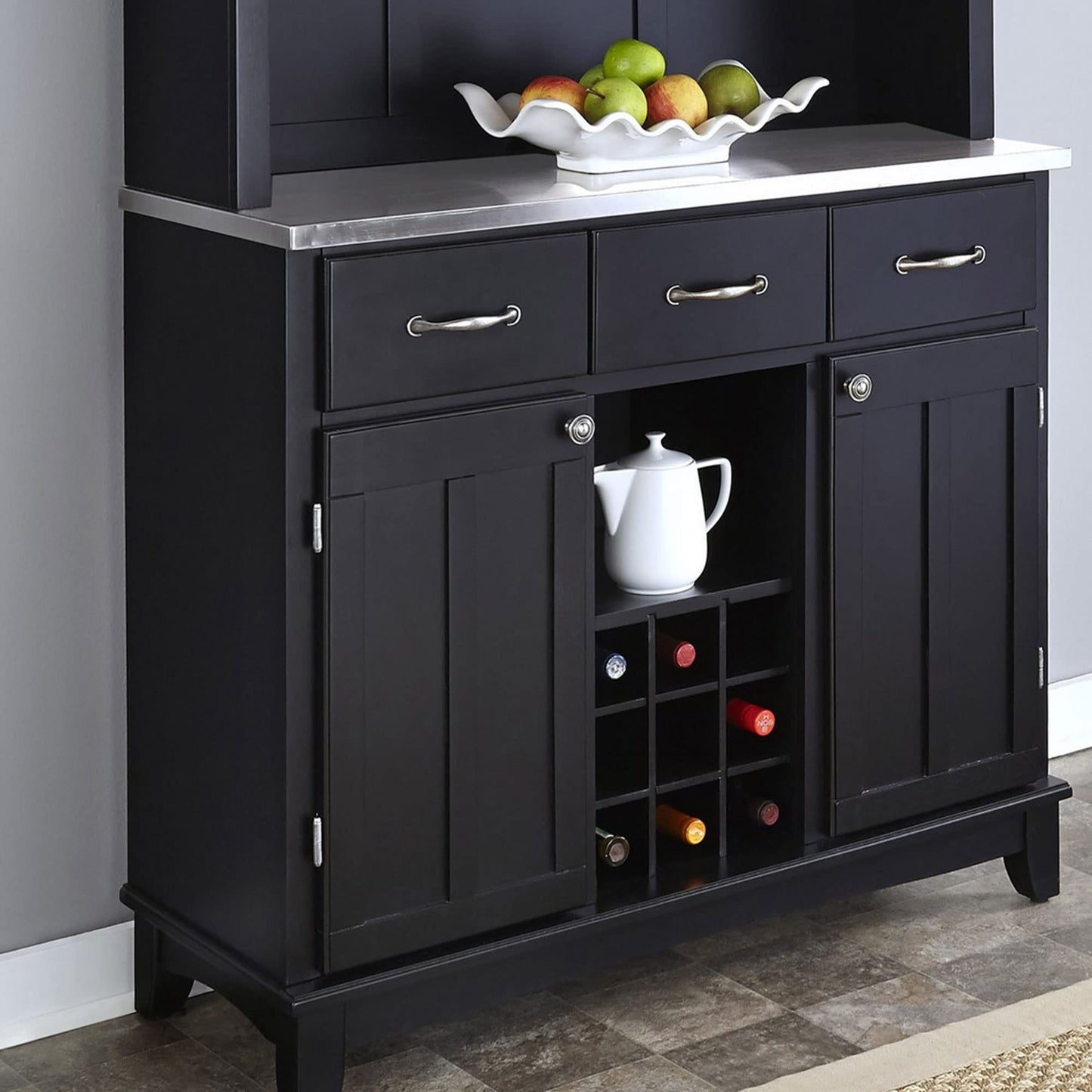 homestyles Server sideboards-buffets-credenzas, Hutch, Black