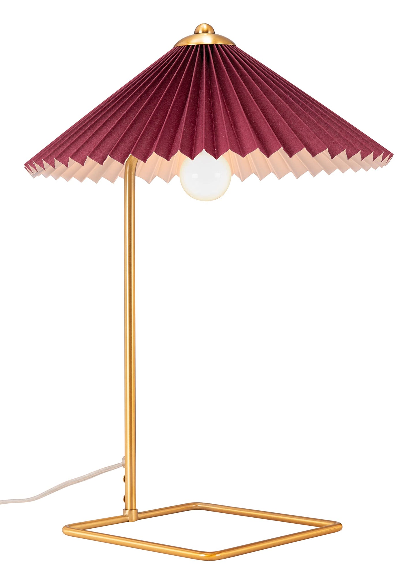 Zuo Charo Table Lamp, Modern Style, Steel, 13.8inW x 19.1inH, Red & Gold, Model 56137