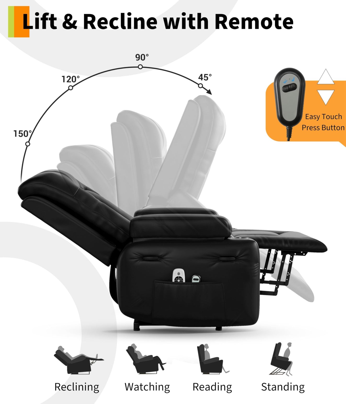 Oversized Swivel Rocker Recliner Chair for Adult,360° Swivel Rock Recliner with Massage&Heating,Extra Wide Manual Recliners, Upholstery Overstuffed Soft Rocking Sofa Chair