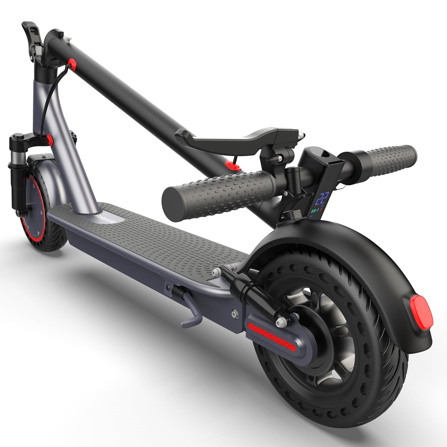 Roinside Electric Scooter - 10" Solid Tires, 500W Motor, Up to 22 MPH& 24 Miles Long-Range Foldable Commuting Scooter for Adults with Double Braking System and Smart App
