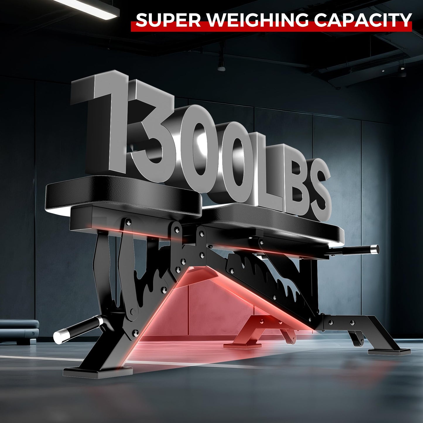 STACOO Weight Bench, Adjustable Workout Bench for Home Gym Full Body Workout, 1300LBS Weight Capacity Bench Press, Flat/Incline Bench with 33" Extra-Long Backrest & Wheels