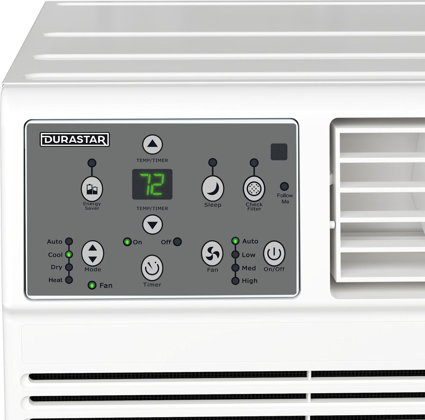 Durastar DRTHC142XNA1 14,000 BTU 208 / 230V Through the Wall Air Conditioner with 10600 BTU Supplemental Heating and Remote Control - White