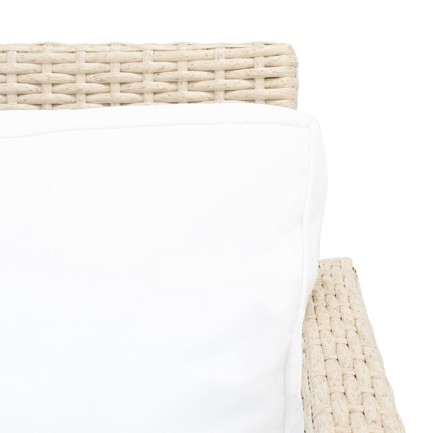 Safavieh Outdoor Collection Garnen Beige Wicker Cushion 4-Piece Living Set PAT7714B, Grey/White