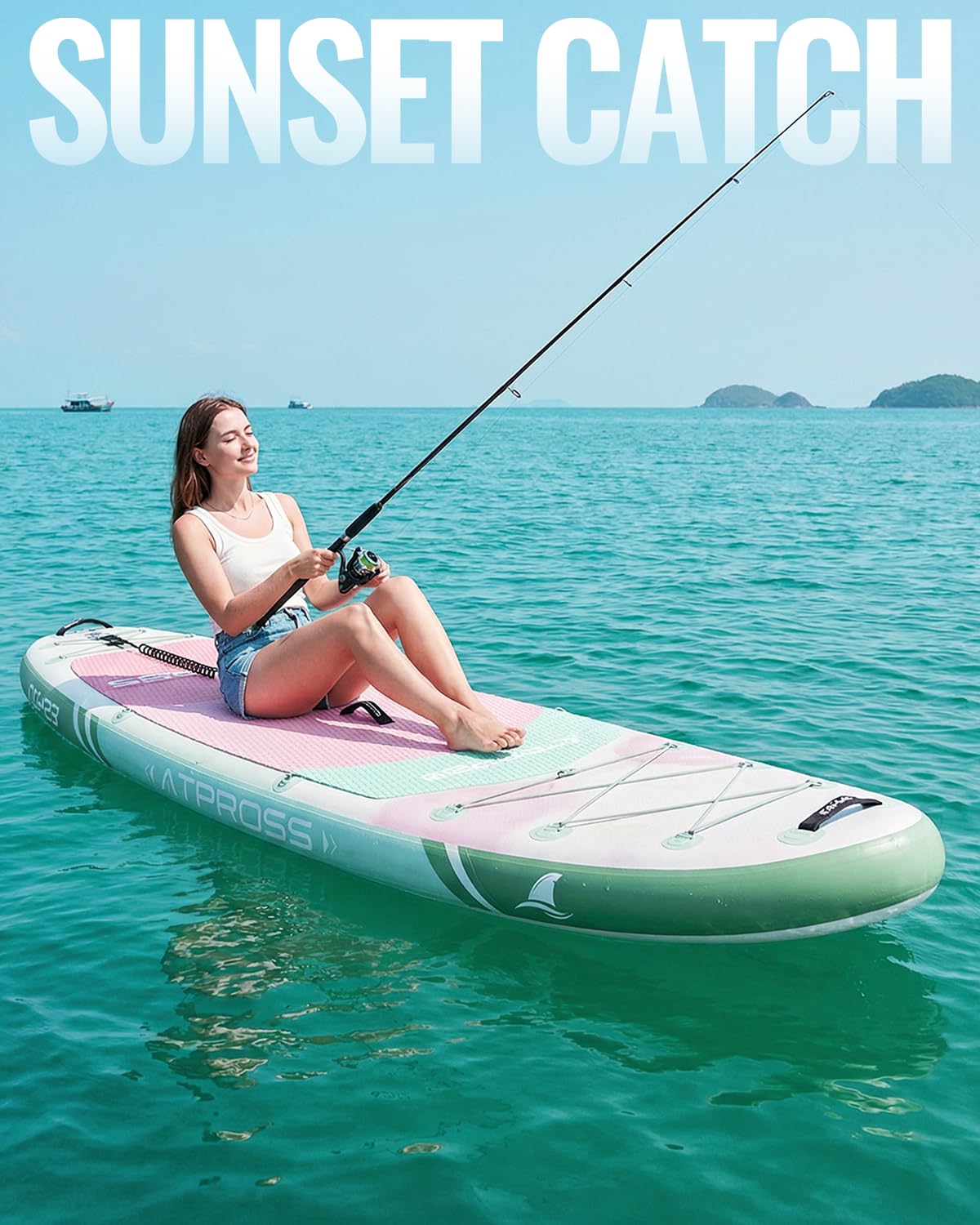 10'6''x33''Inflatable Stand Up Paddle Board, 400lbs Extra Ultra-Light Blow Up Paddle Board, Premium SUP Accessories Kit & Backpack, Non-Slip Stable Deck Boat for Yoga Fishing Surf