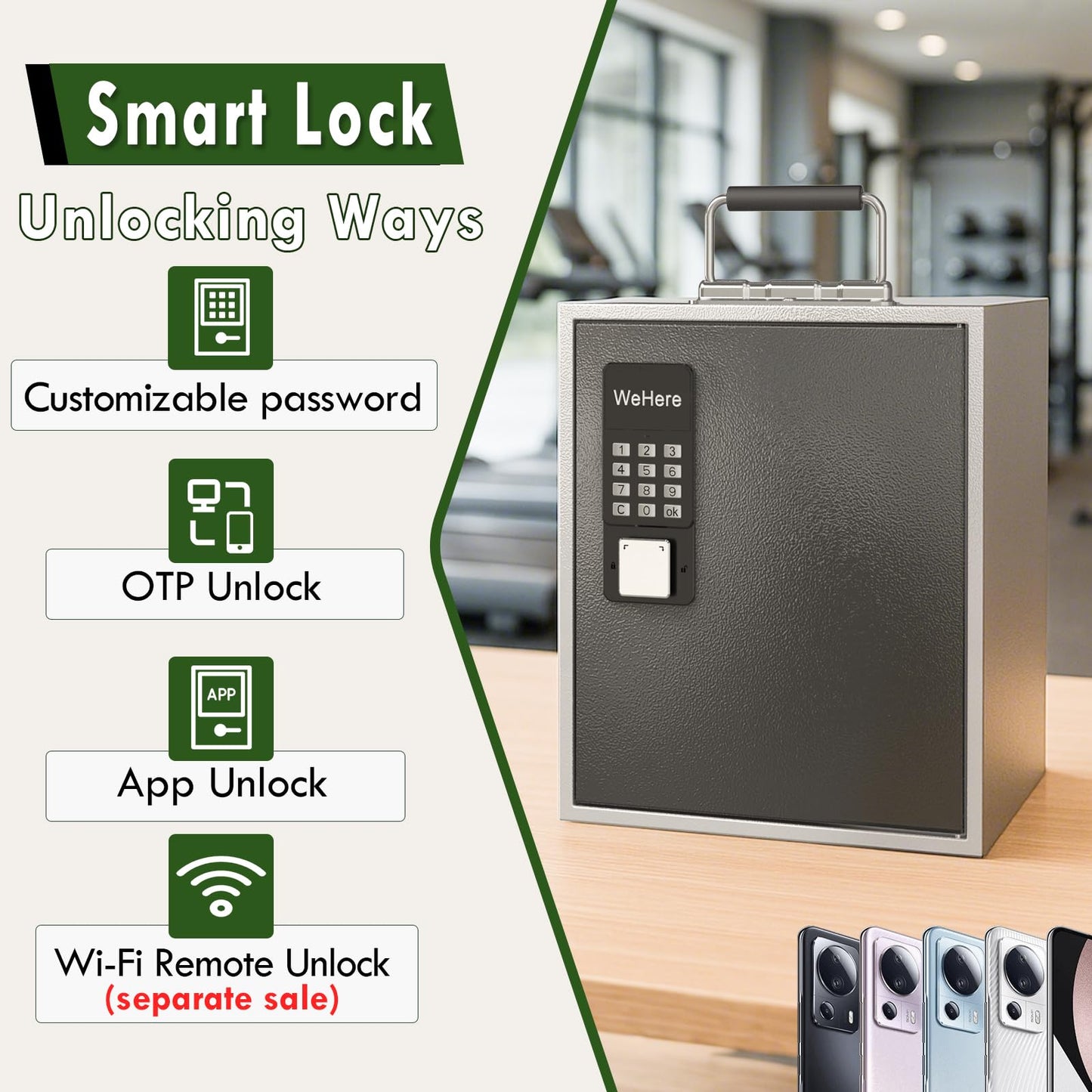 DiDiHere 36 Slots Cell Phone Locker with Smart Lock, Metal Storage Cabinet