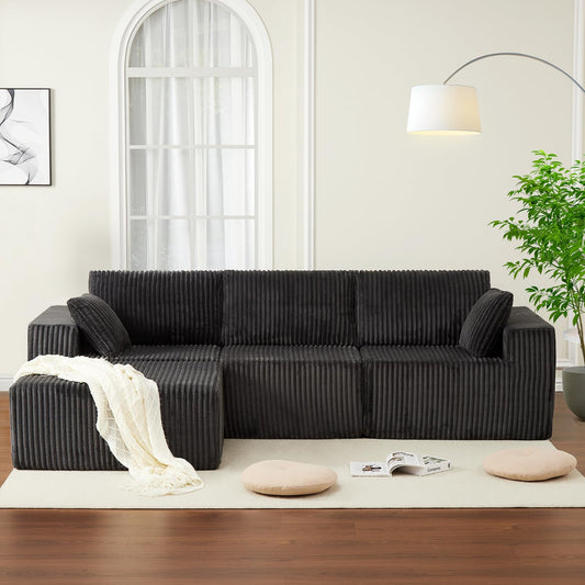 108" Modular Sectional Sofa Couches for Living Room Cloud Memory Boneless Couch No Assembly Required