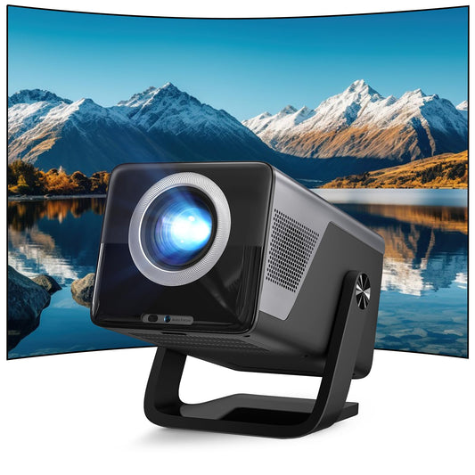 [2000 ANSI/AI Visual Calibration/4K Support] X7 Native 1080P Smart Projector with Android 14 OS, Portable Movie Projector for Bedroom & Outdoor, AI Auto Focus & Keystone Black & Slate Gray Sliver
