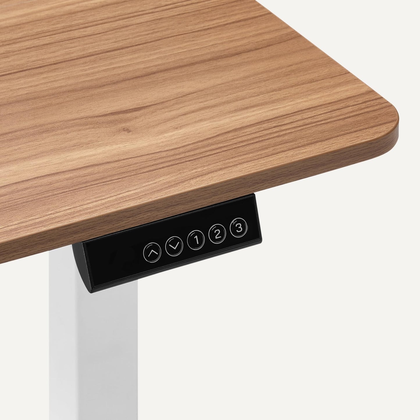 Amazon Basics Electric Standing Desk, Height Adjustable Home Office Desk with Quiet Motor and Multiple Presets, White/Oak Effect