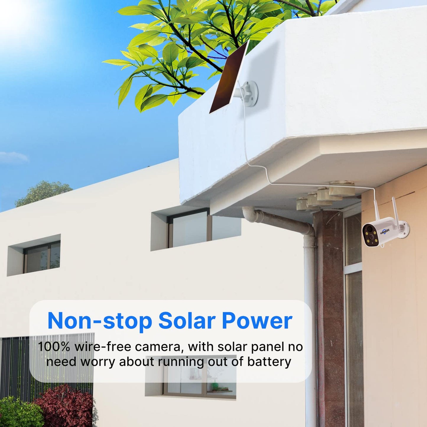 Hiseeu Solar Wireless Security Camera System Outdoor, 10-Channel 2K NVR, 4MP Battery Cameras, AI Human Detection, Color Night Vision, 2-Way Audio, 1TB HDD