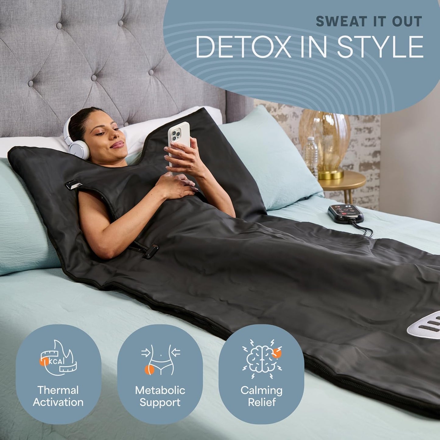 LifePro RejuvaWrap Infrared Sauna Blanket — Portable Sauna Bag with 9 Temp Levels Low EMF Far Infrared Heating — At Home Full Body Rejuvenation & Relaxation