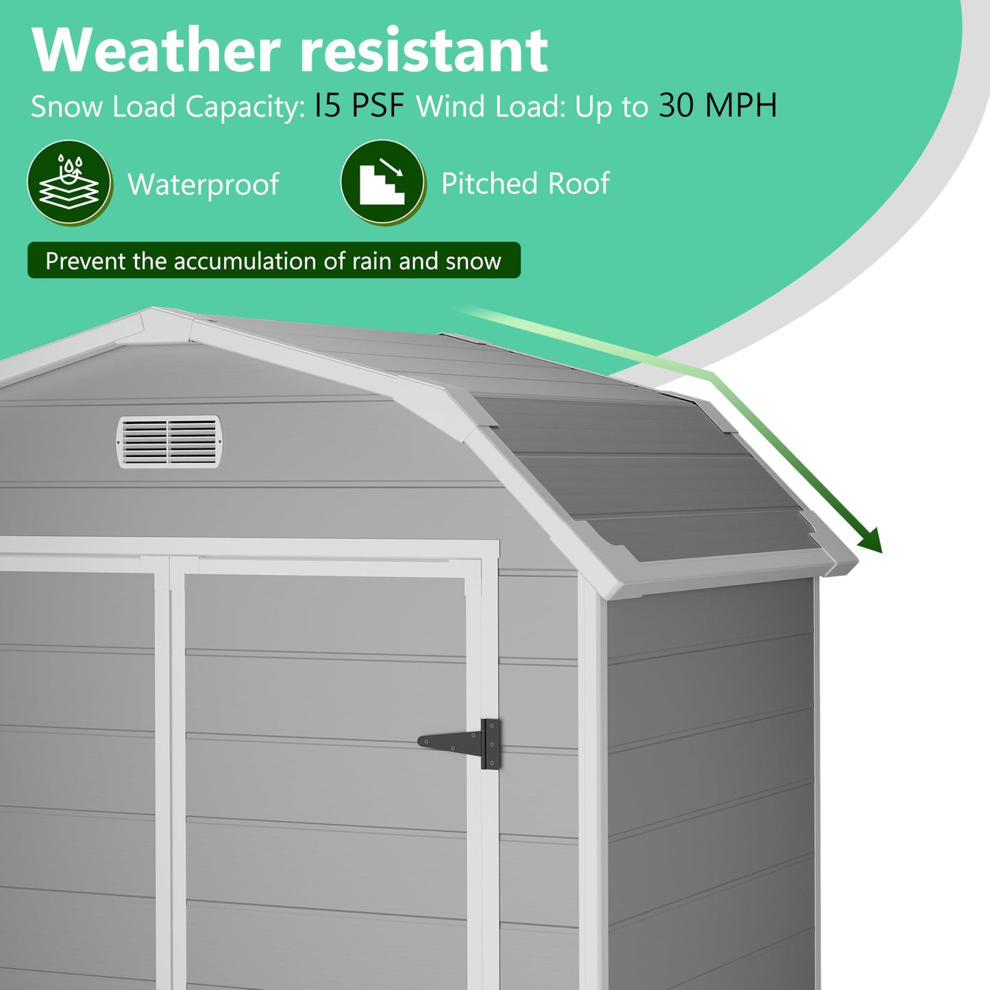 Shed, 6x4.5 ft Resin Storage Shed for Backyard, Durable All-Weather Storage and Sheds & Outdoor Storage, Large Outdoor Storage Box Style Outdoor Shed, Garden Resin Building, Grey