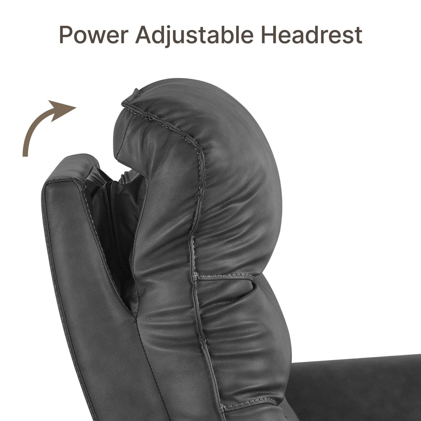 KISLOT Power Recliner Chair with Adjustable Headrest and Footrest, Dual Motor Leather Reclining Chair with USB/Type-C Charging, Zero Gravity Modern Electric Recliner for Adults Living Room Bedroom