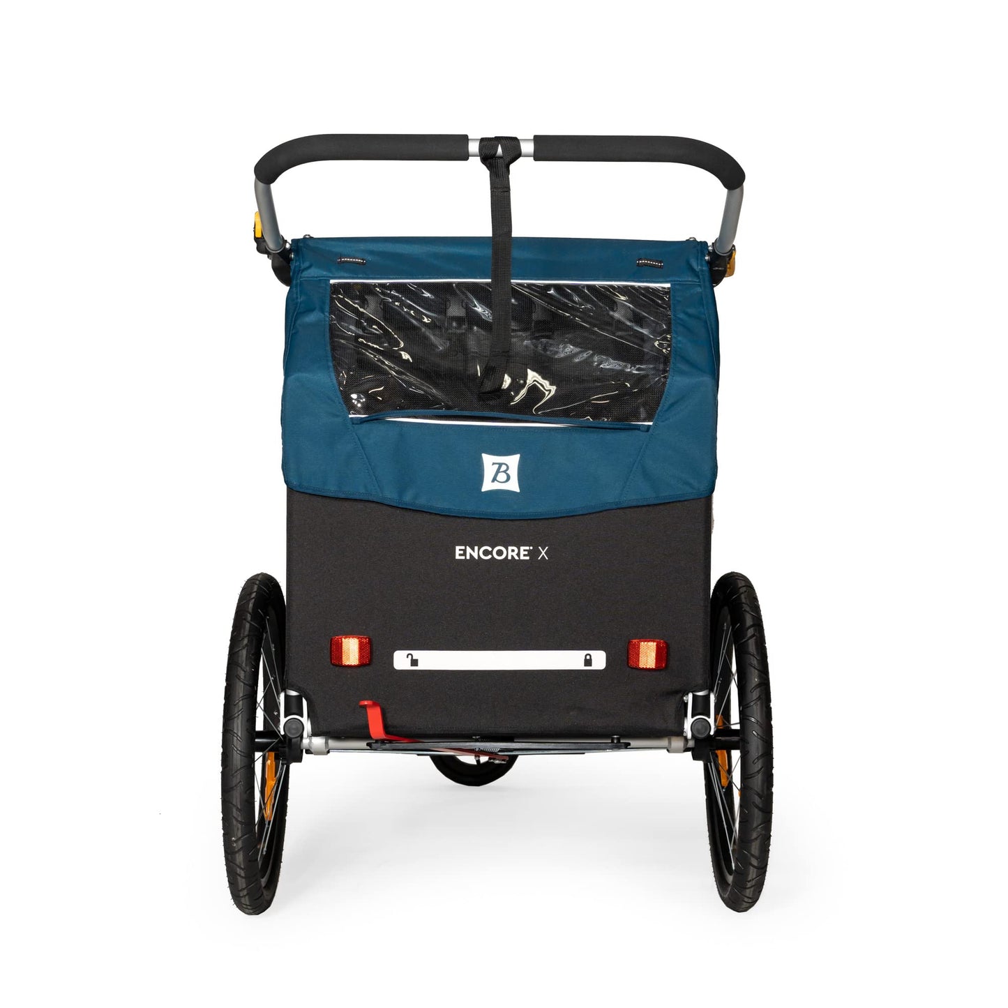 Burley Encore X | 2-Seat Bike Trailer & Stroller with Suspension, Padded Seats, Weather-Resistant Cover & Compact Fold