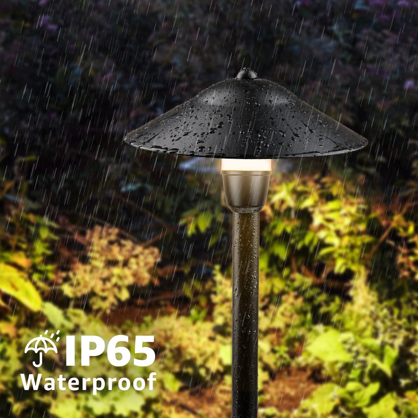 SUNVIE LED Pathway Lights 12-24V 3W IP65 Waterproof Aluminum Black 2 Pack