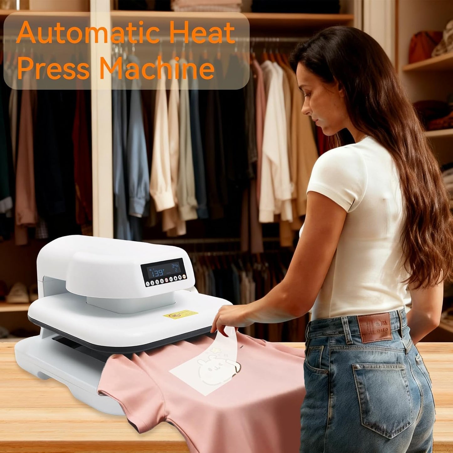 Auto Heat Press 2 - Heat Press Machine for T Shirts with Adjustable Pressure & Higher Heating Height, Heats Up Fast & Evenly Heat Press 15x15 for HTV, Sublimation, Heat Transfer Projects