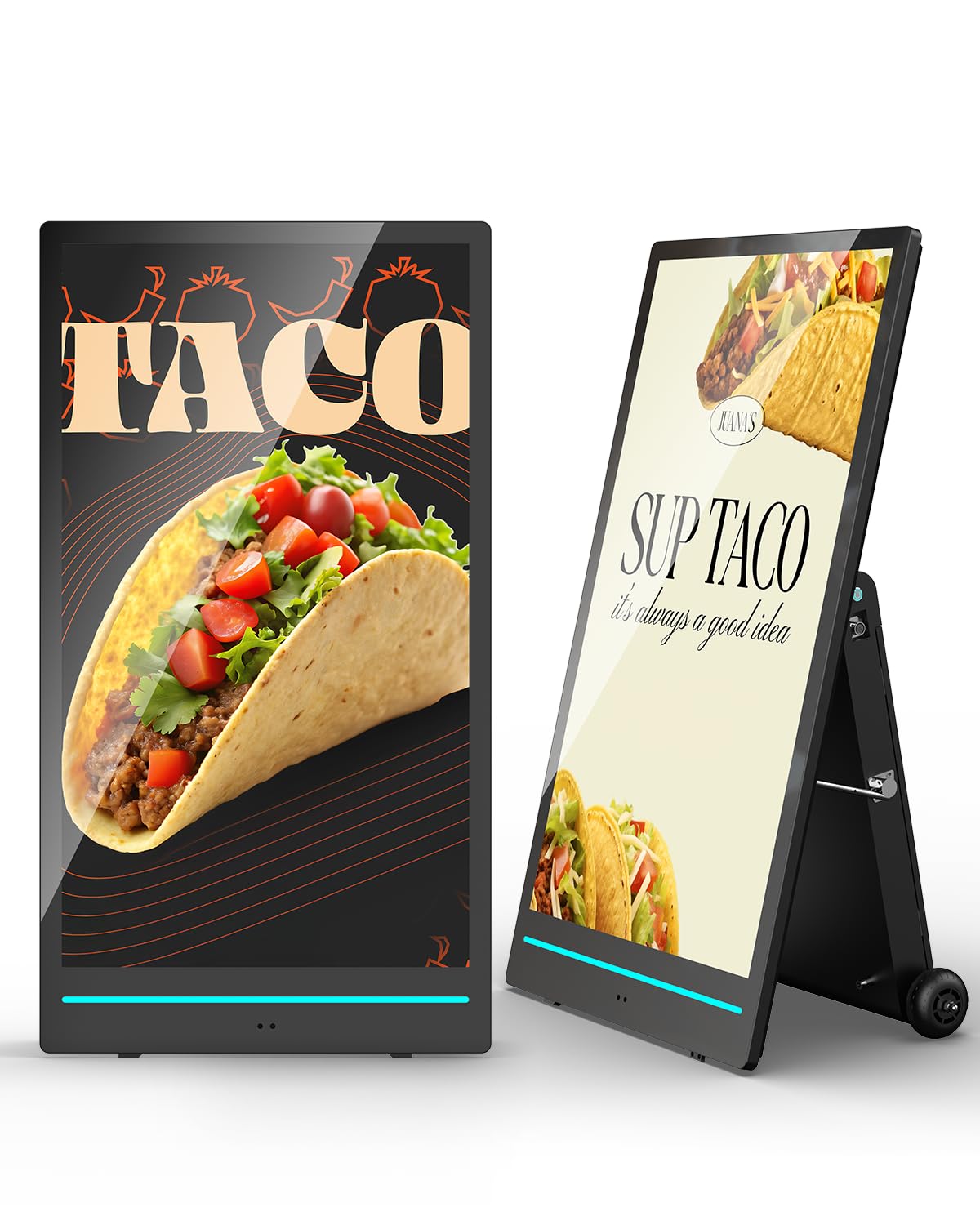 SIOXCFZ 55 inch Outdoor Mobile Digital Signage Display, LCD IP65 Waterproof Advertising Display Kiosk with Rechargeable Battery, Brightness Auto-Adjustment and Impact Resistant Screen