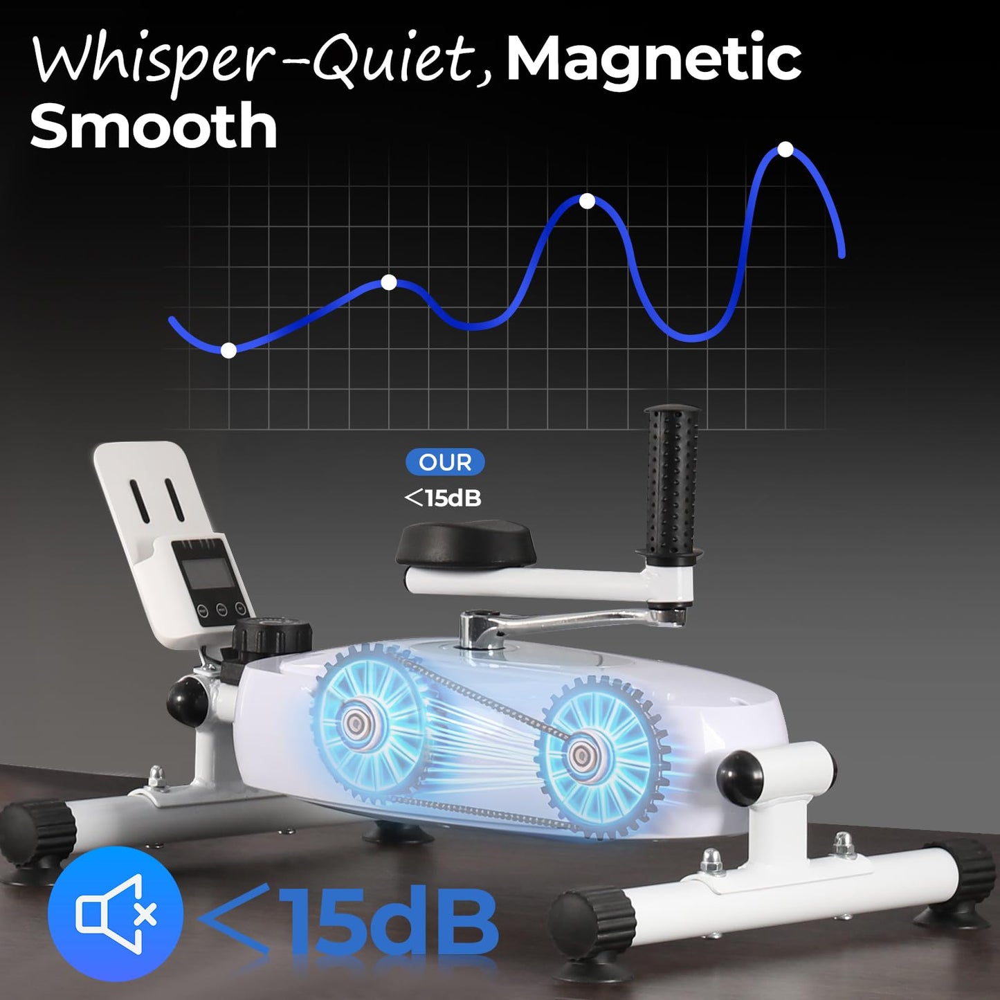 Magnetic Arm Exercise Bike for Physical Therapy - 8 Resistance Levels Arm Exerciser with LCD Display, Arm Support & Suction Cups Stability - Portable Upper Body Rehab Equipment for Seniors, Stroke Patients & Shoulder/Hand Injury Recovery