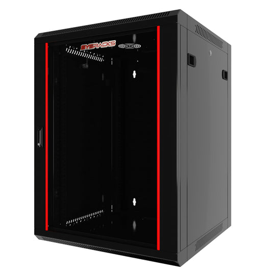 12U Wall Mount Home Lab Server Rack – 19" Locking Network Cabinet, 24" Deep Empty Rack Enclosure for Routers, NAS, Switches and Home Network Equipment