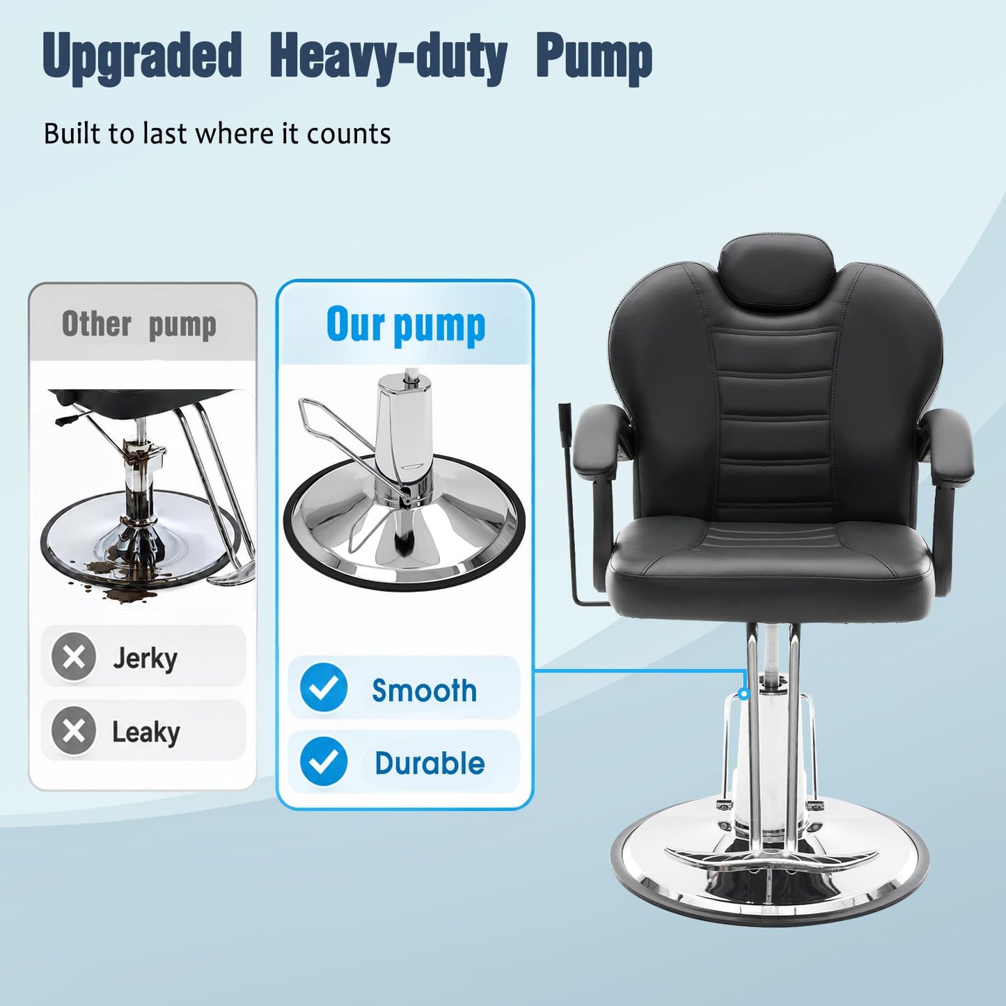 Tatub 90°-135° Reclining Salon Chair for Hair Stylist, 360° Swivel Barber Chair with Heavy Duty Hydraulic Pump, Adjustable Hair Chair for Barbershop, Home