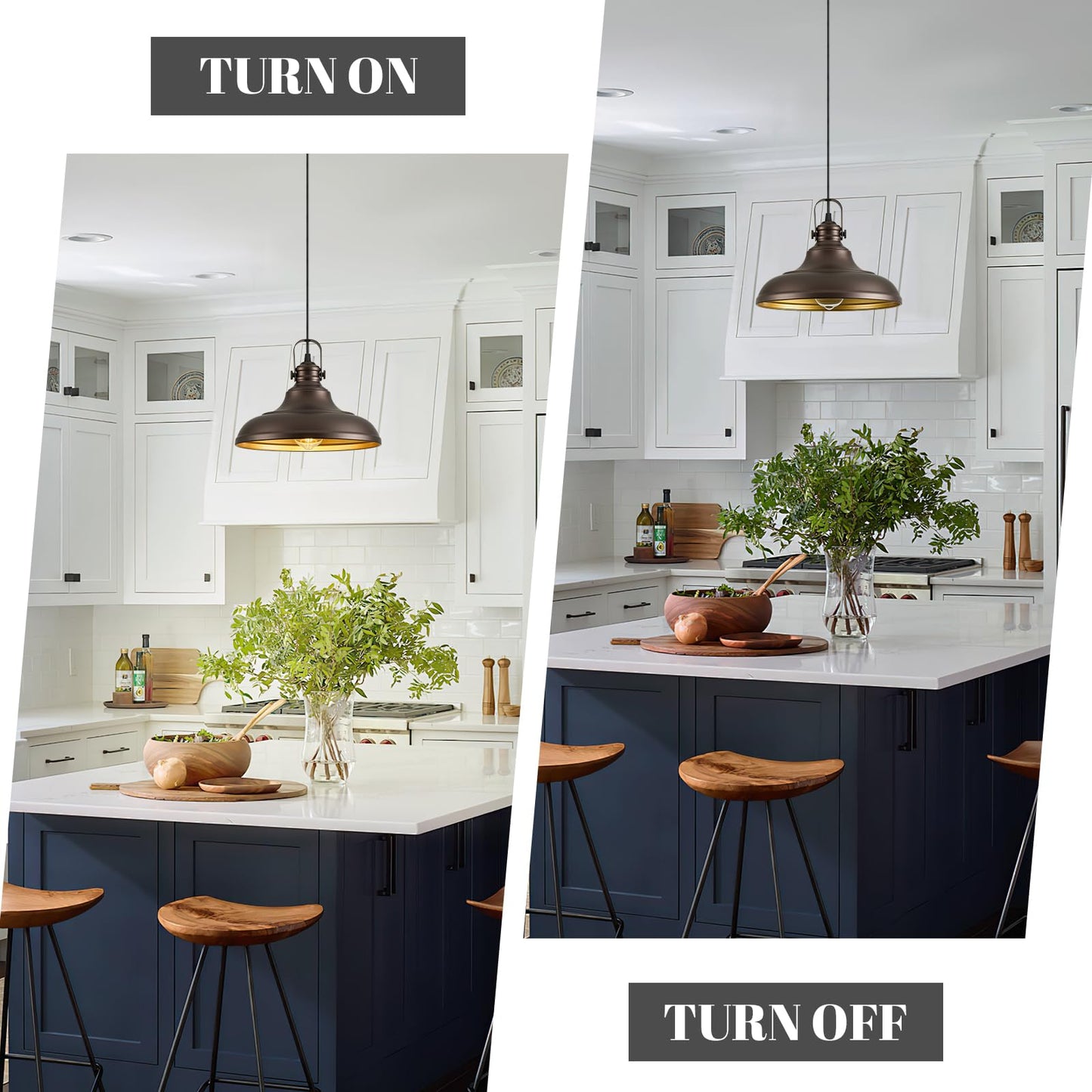 Haolaike Oil Rubbed Bronze Pendant Light, Metal, 2 Packs, Modern Design for Kitchen Island, Model Haolaike-ORB-Pendant-Light