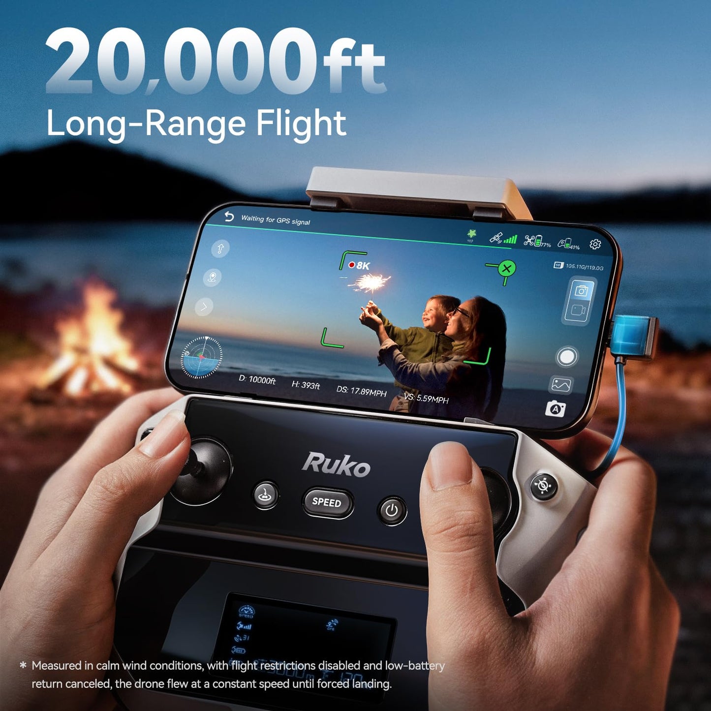 Ruko F11PRO 2 Plus Drones with Camera for Adults, 48MP 8K Photo, 3-Axis Gimbal Stabilizer, 74 Mins Flight Time (2 Batteries), 20,000ft Transmission, Beginner-Friendly Tech Gift