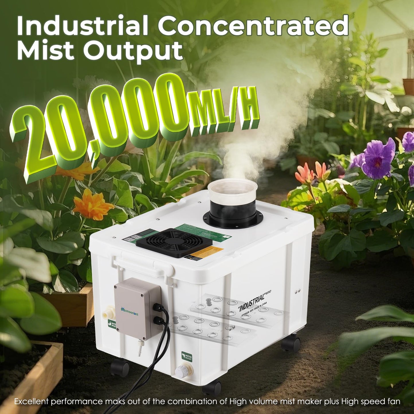 Mxmoonant 20kg/H Ultrasonic Mist Maker DIY Humidifier Kit, Adjustable Mist Volume | Automatic Water Filling | Humidity Controller Cool Mist Humidifier for Mushroom Growing, Greenhouses 110V