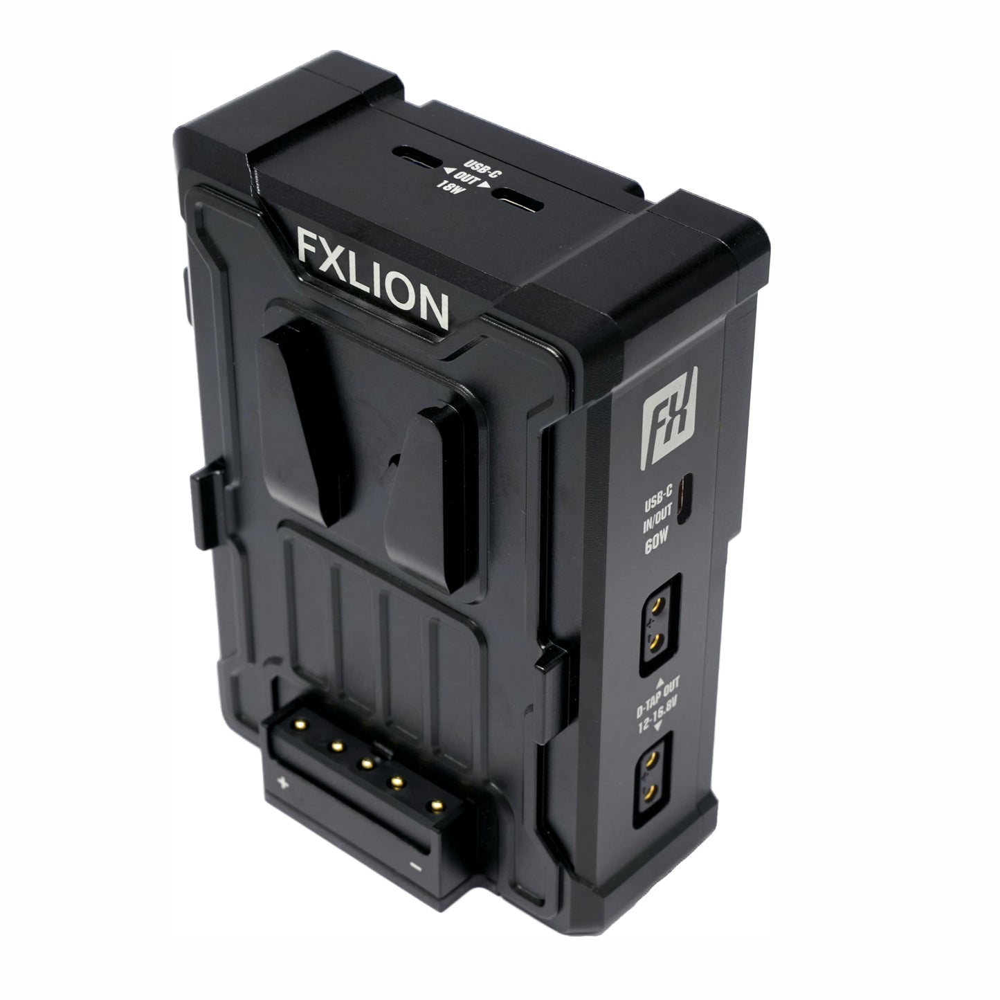 FXLION Hot Swap V Mount Battery Plate, Universal Camera Mount Clamp with 120s Power Buffer, 1 USB-C in/Out, 2 USB-C & 2 D-tap Outputs, OLED Display for Cinema Cameras, Lights & Tripod Rig - FX-VS40