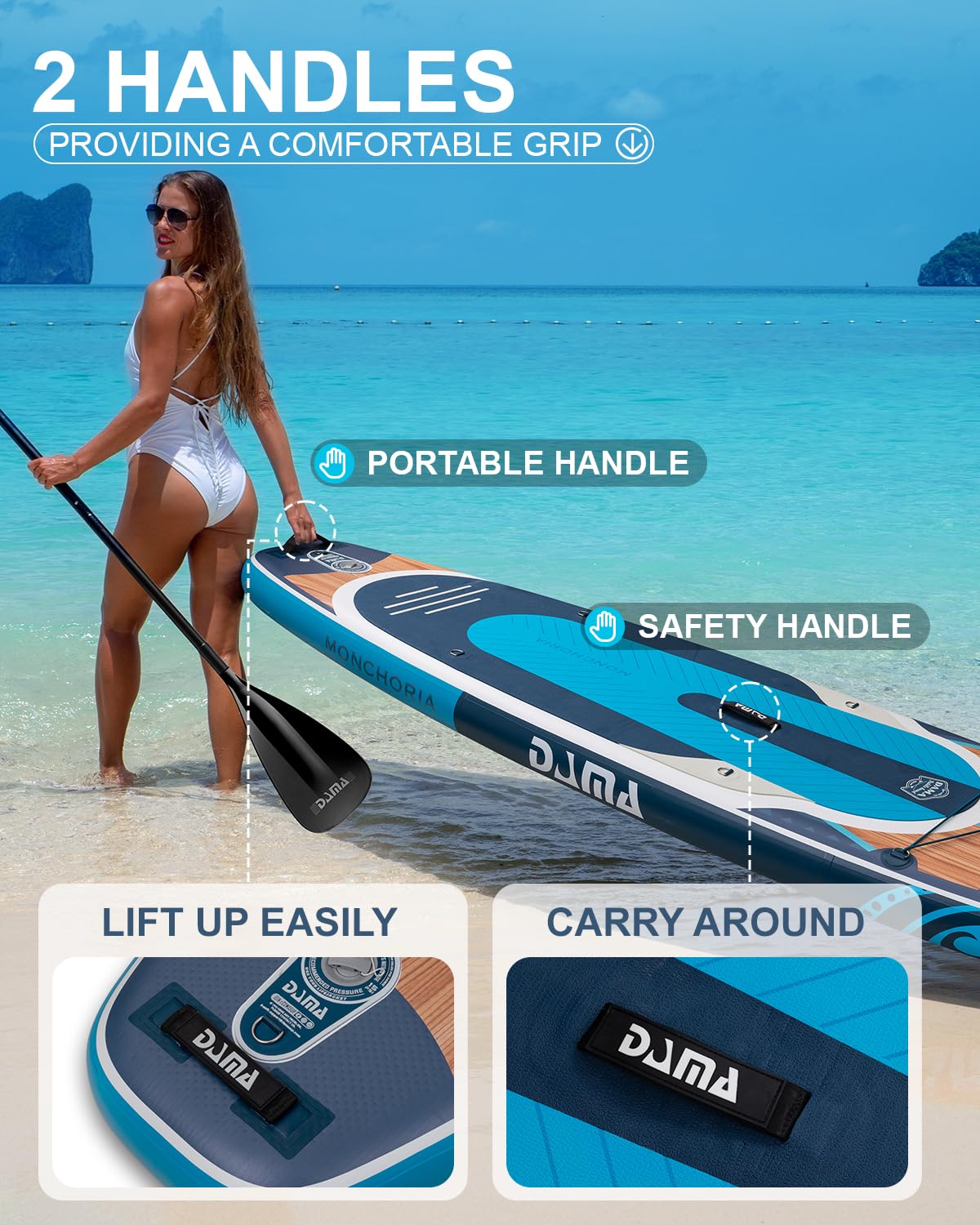 DAMA 11'*34"*6" Stand Up Paddle Board, Inflatable Paddle Board,Inflatable Paddle Boards for Adults w/a Wide, Smooth and Non Slip Deck, Versatile Styles, Suitable for Adults and Teenagers,Blue.