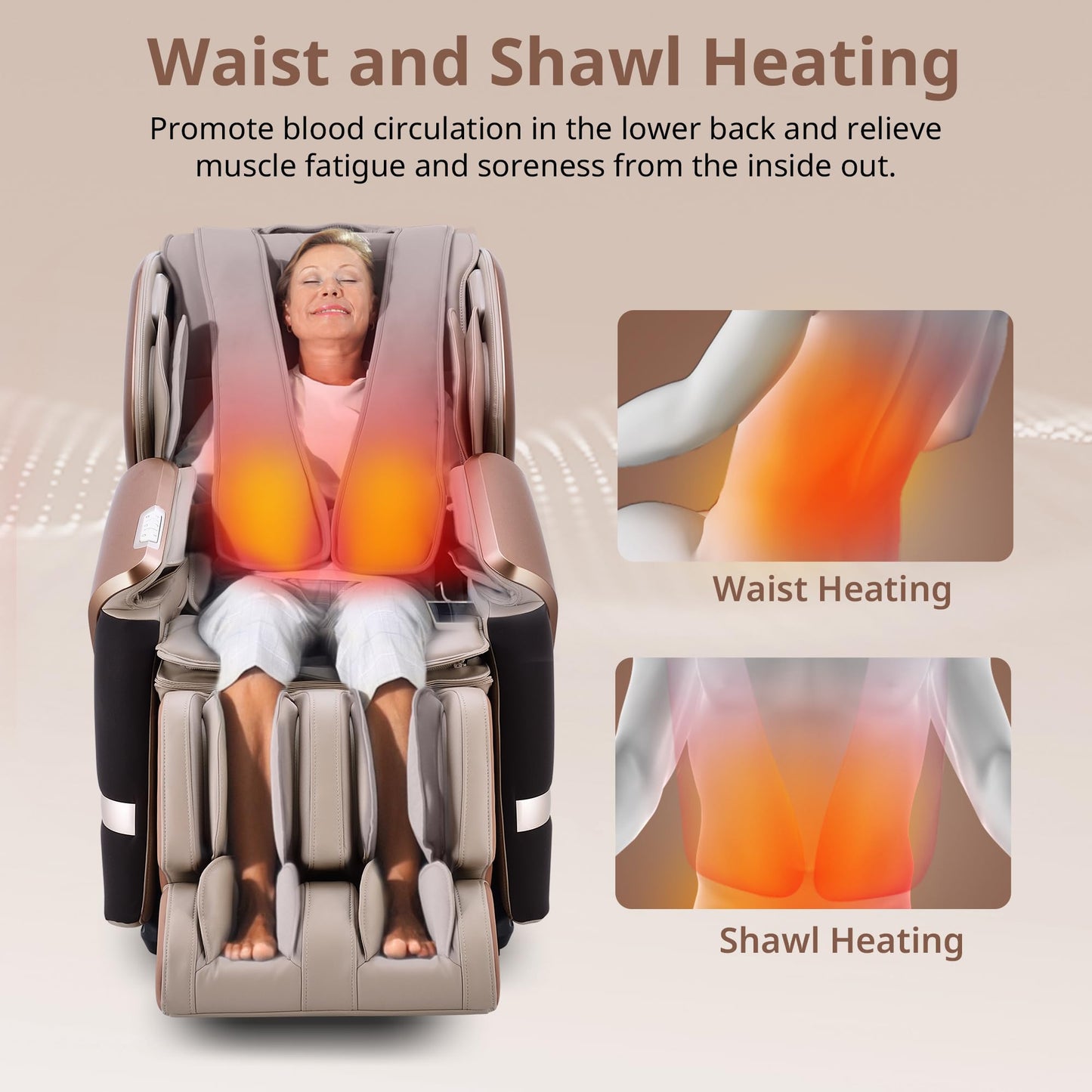 MYNTA 4D Massage Chair for Full Body, 4D+2D Dual Mechanism with Waist & Shawl Heating, Zero Gravity Recliner Foot & Calf Massage, Extended SL-Track, Music Sync with Hi-Fi Bluetooth Speaker